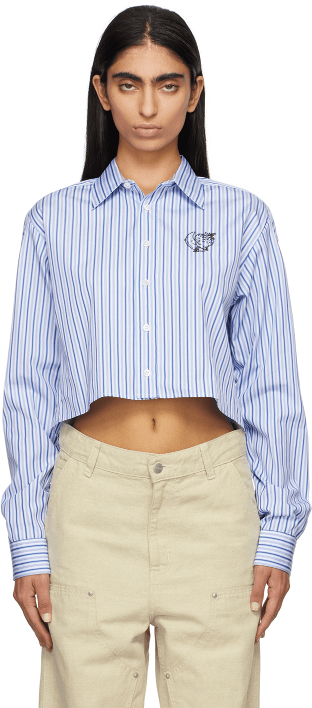 Blue Cropped Shirt - Image 1