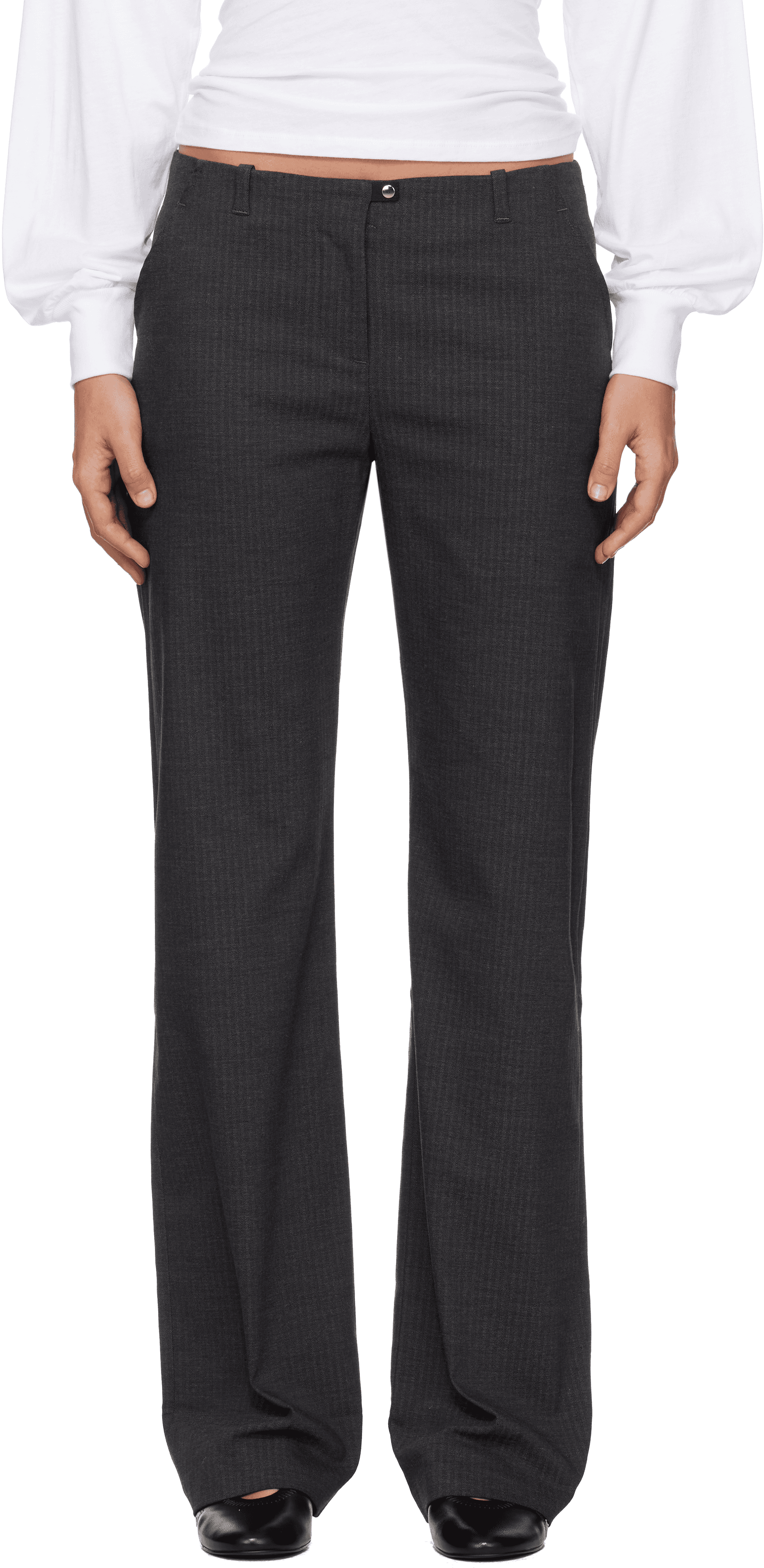 Gray Sil Trousers - Image 1