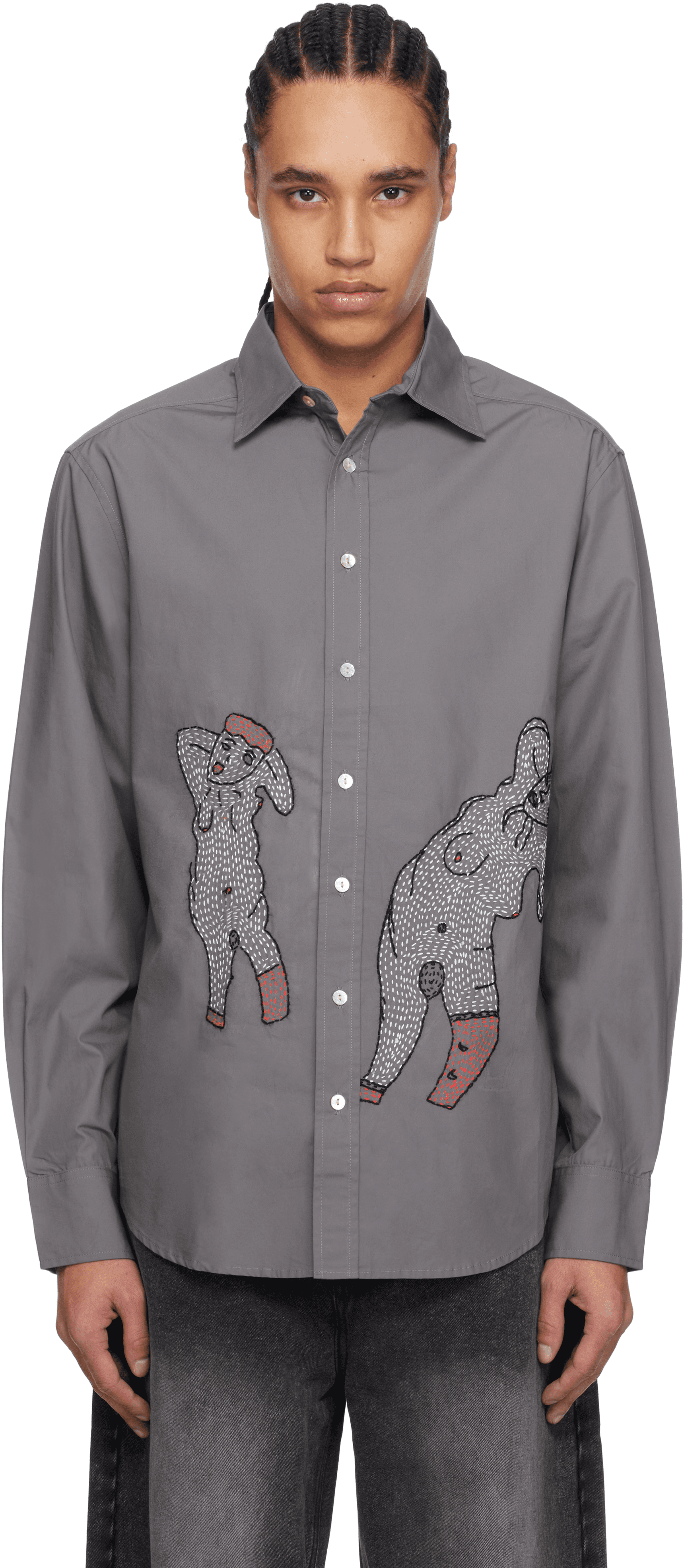 Gray Double Lady Tailored Shirt - Image 1