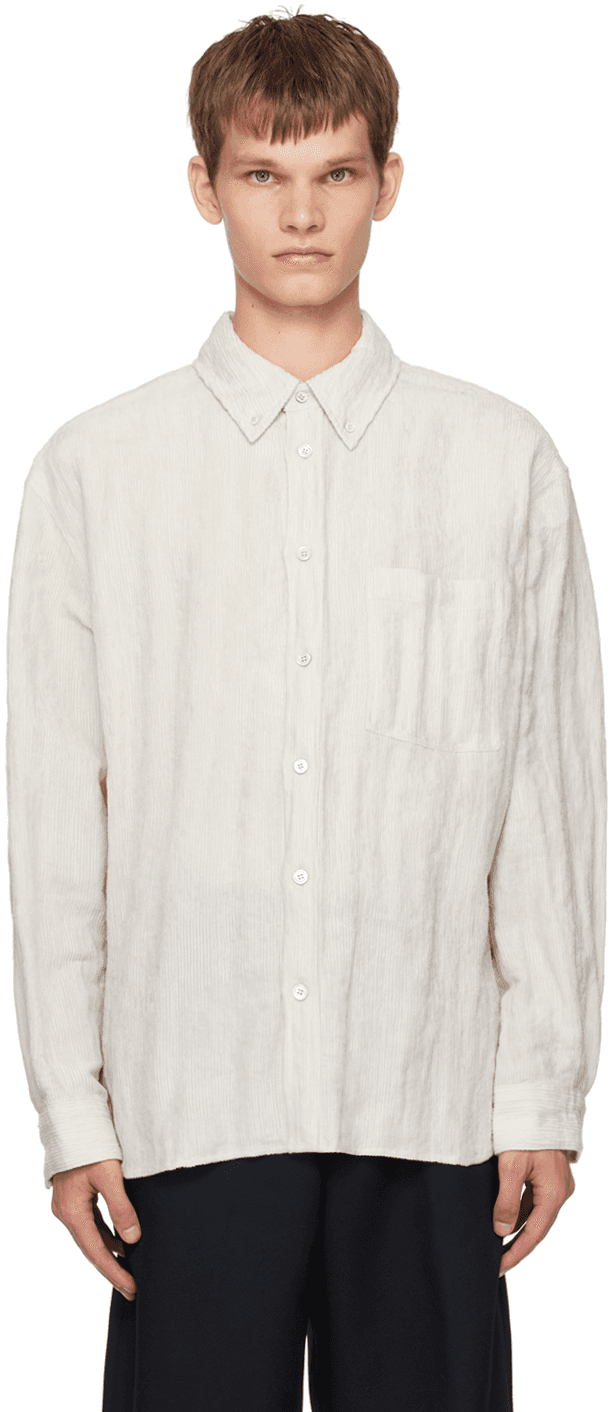 Beige Fancy Corduroy Shirt - Image 1