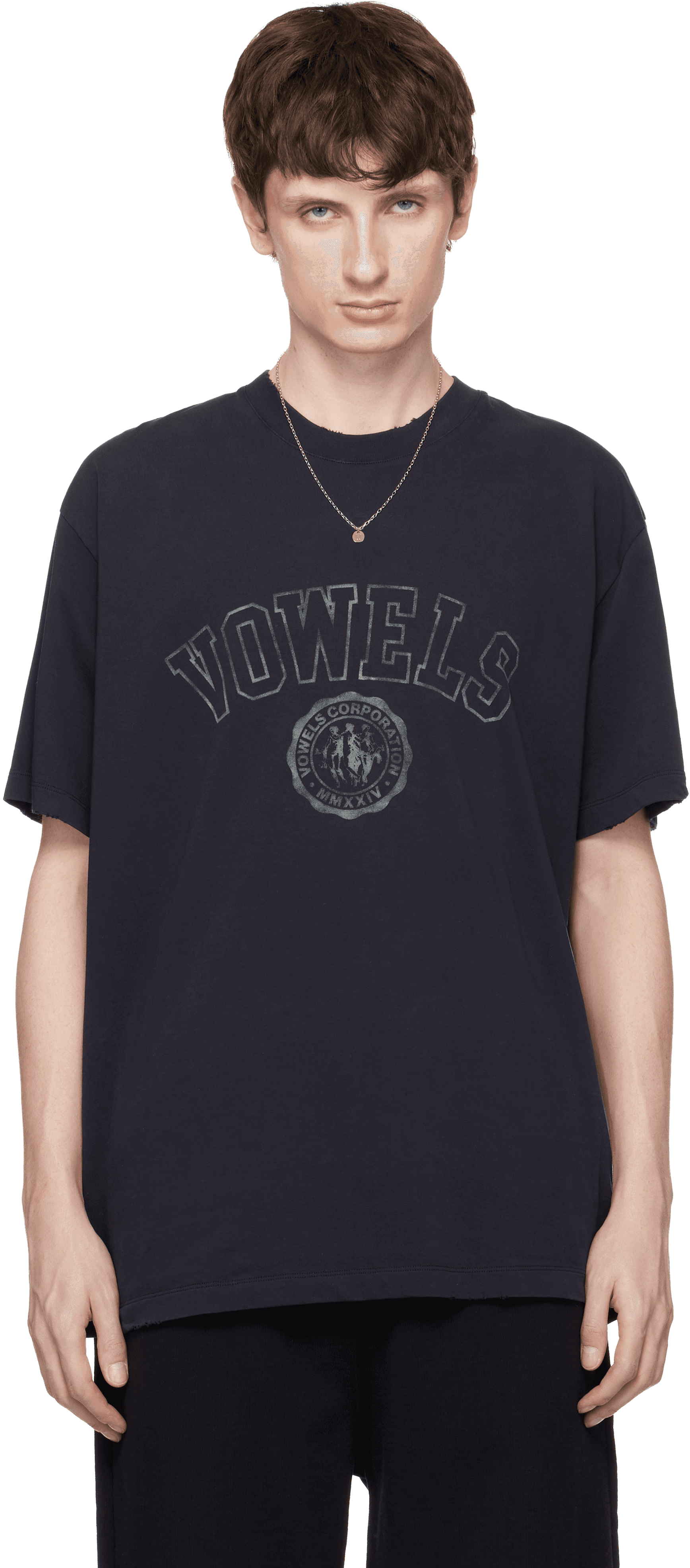 Black Faded Collegiate T-shirt - Image 1