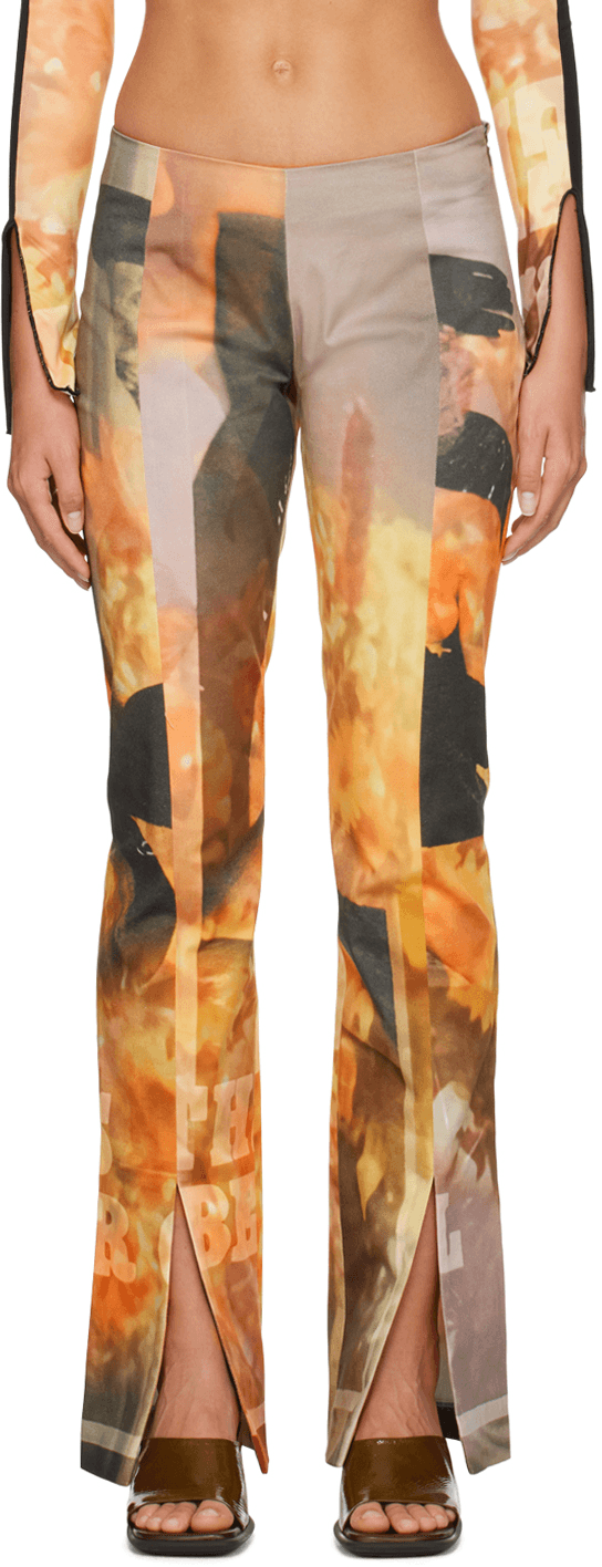Orange Sunflower Jeans - Image 1
