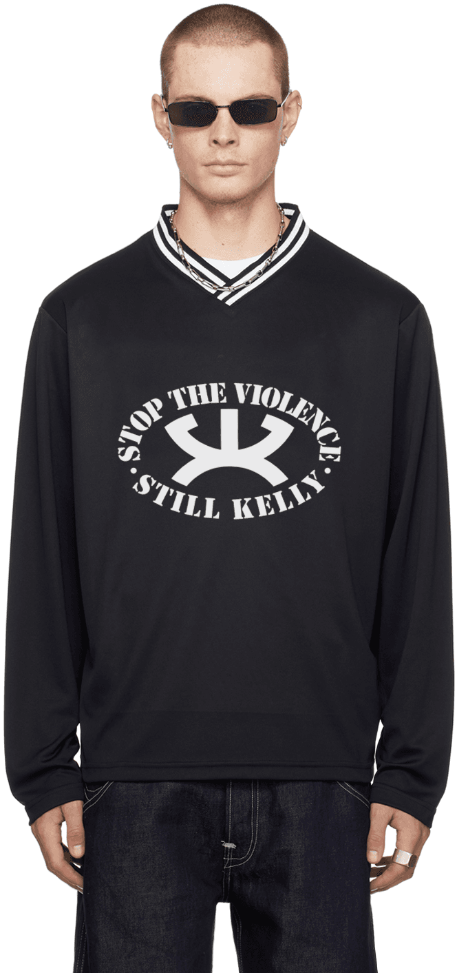 Black 'Stop the Violence' Sport Sweatshirt - Image 1