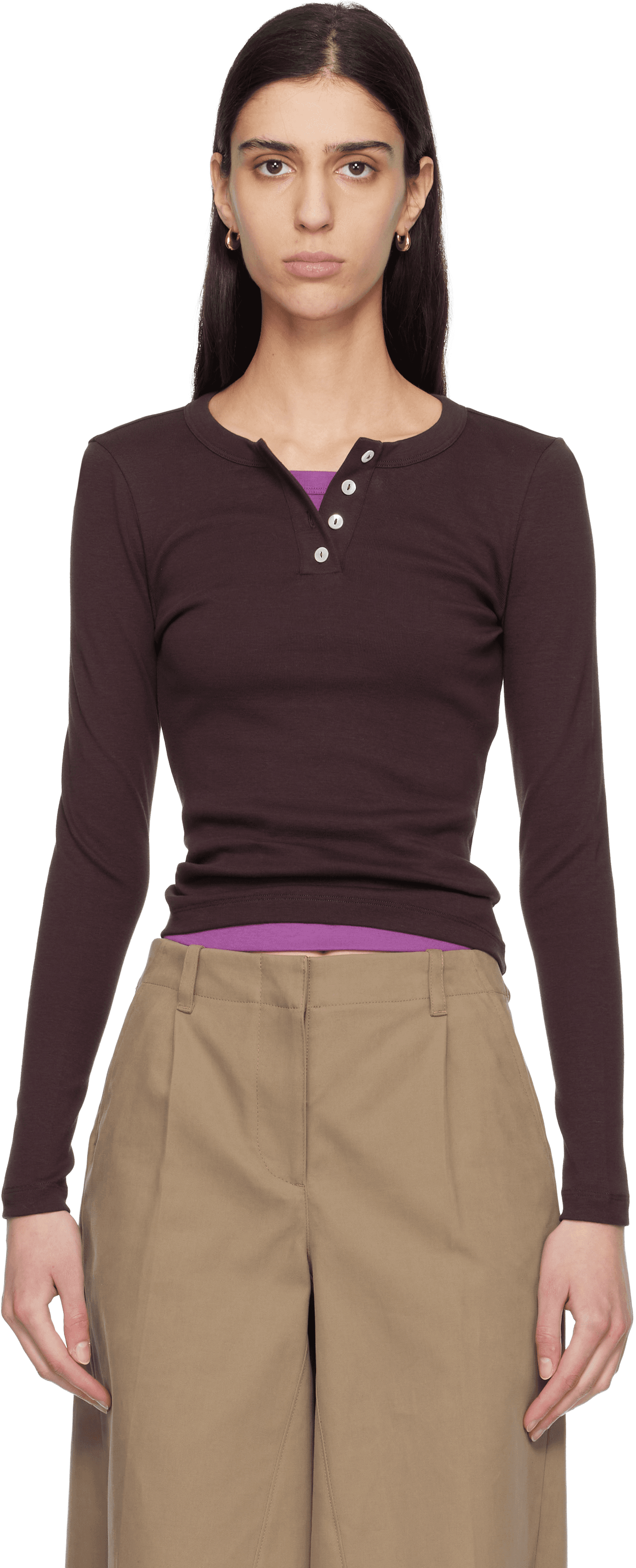 Brown Jess Longsleeve T-shirt - Image 1