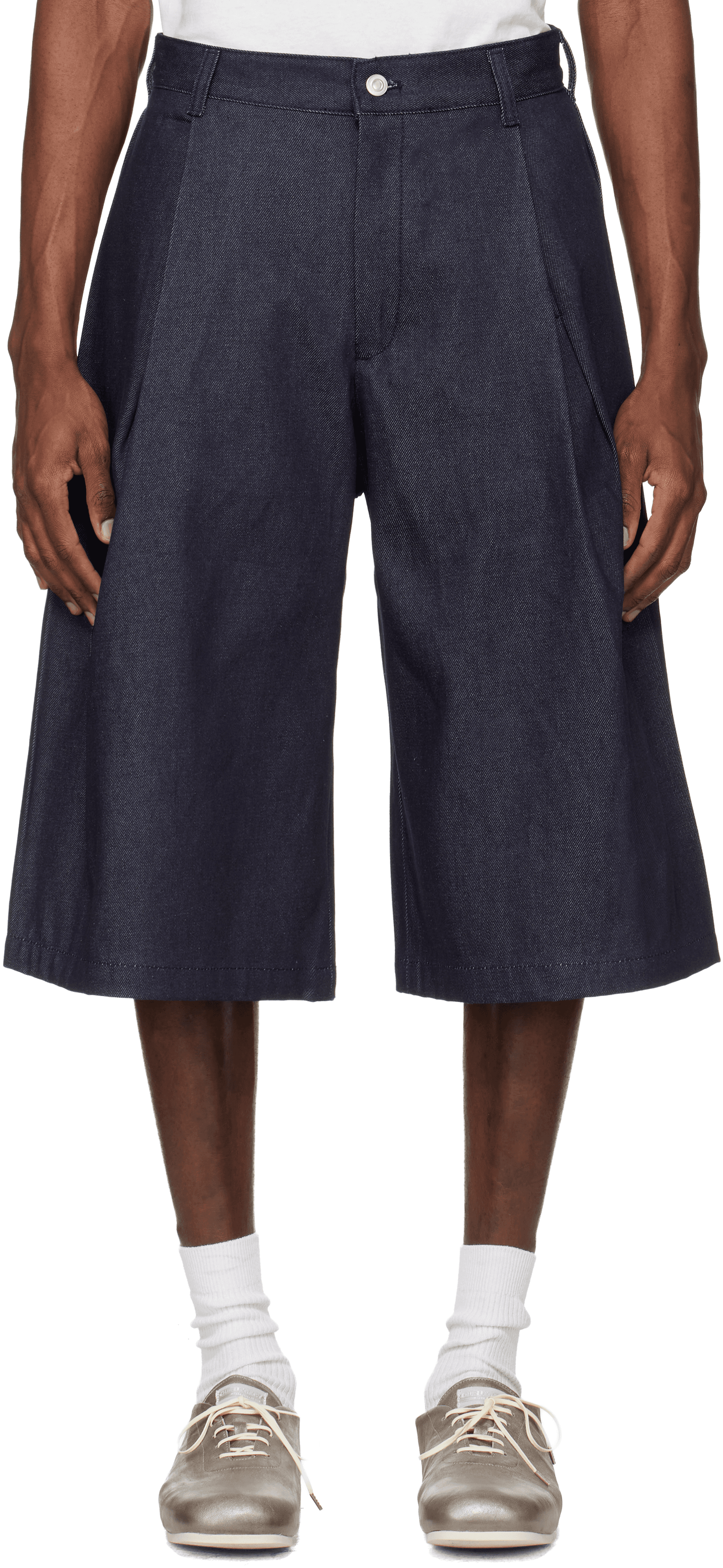 Navy 440 Bermuda Denim Shorts - Image 1