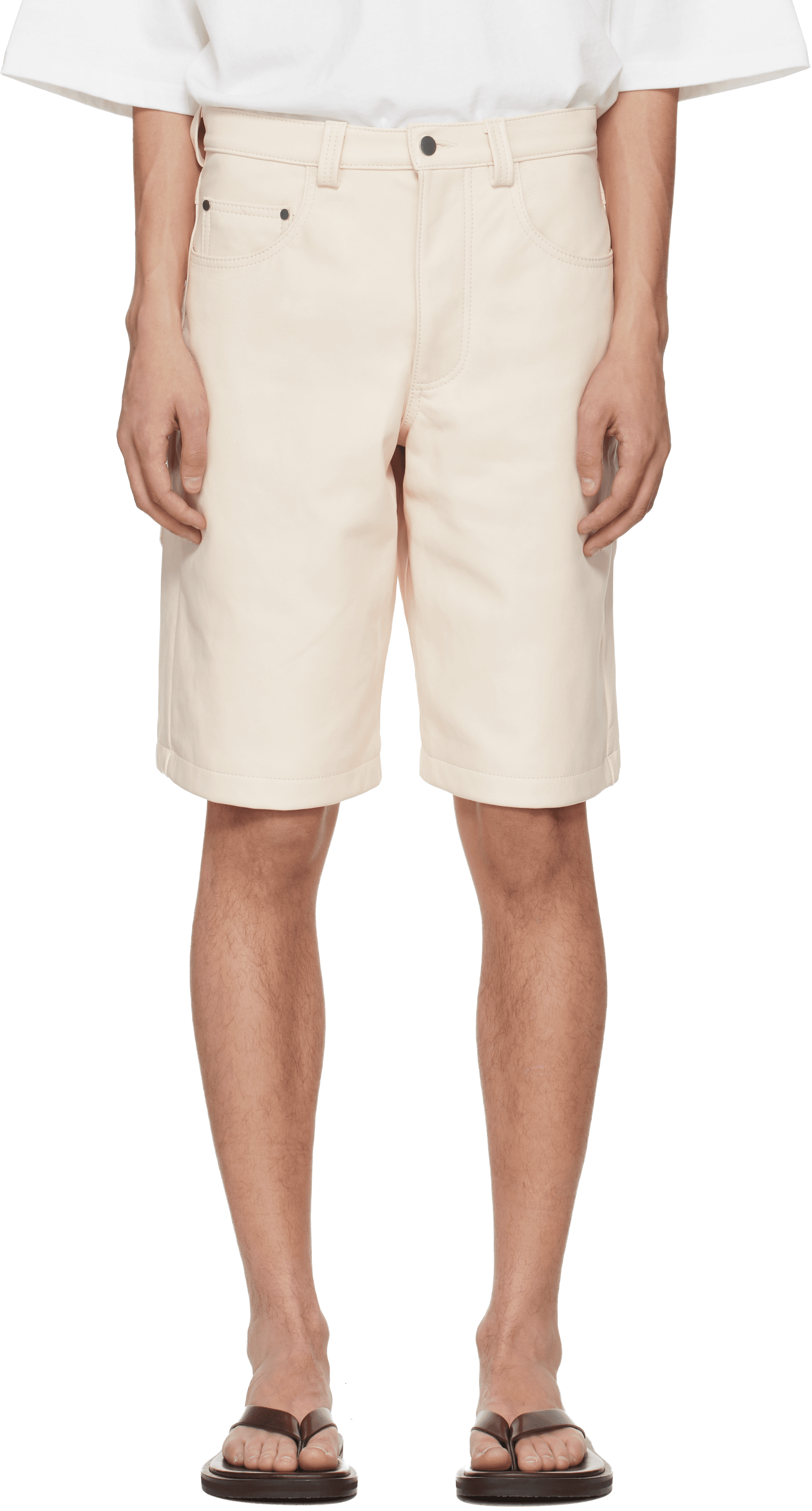 Off-White Big Pocket Leather Shorts - Image 1