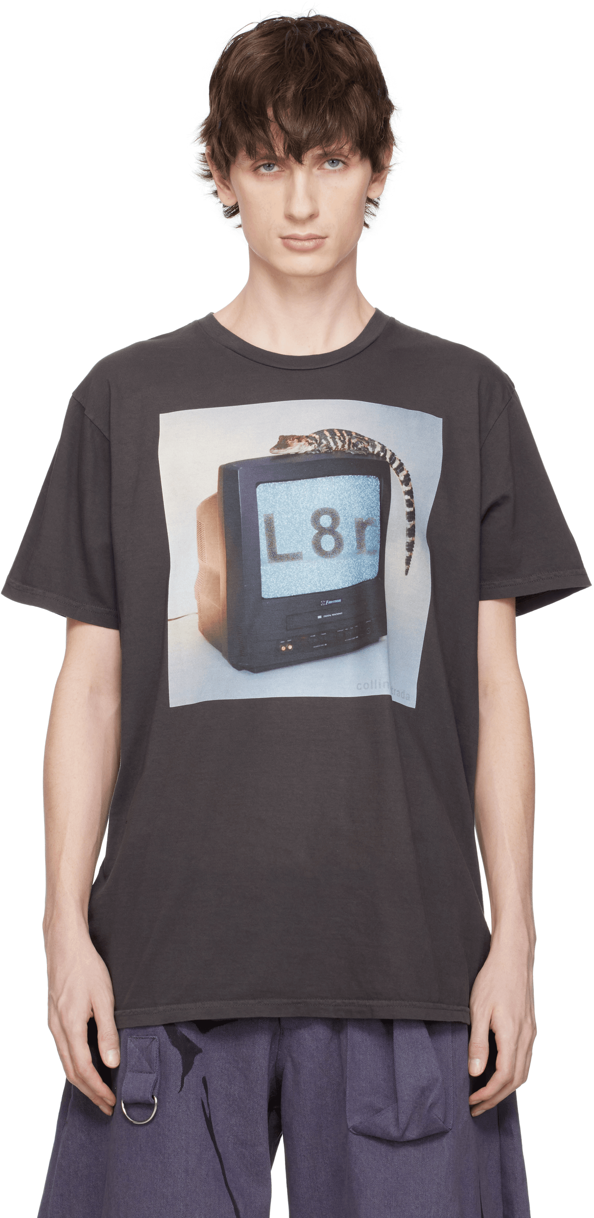 Gray 'L8R' Graphic T-shirt - Image 1
