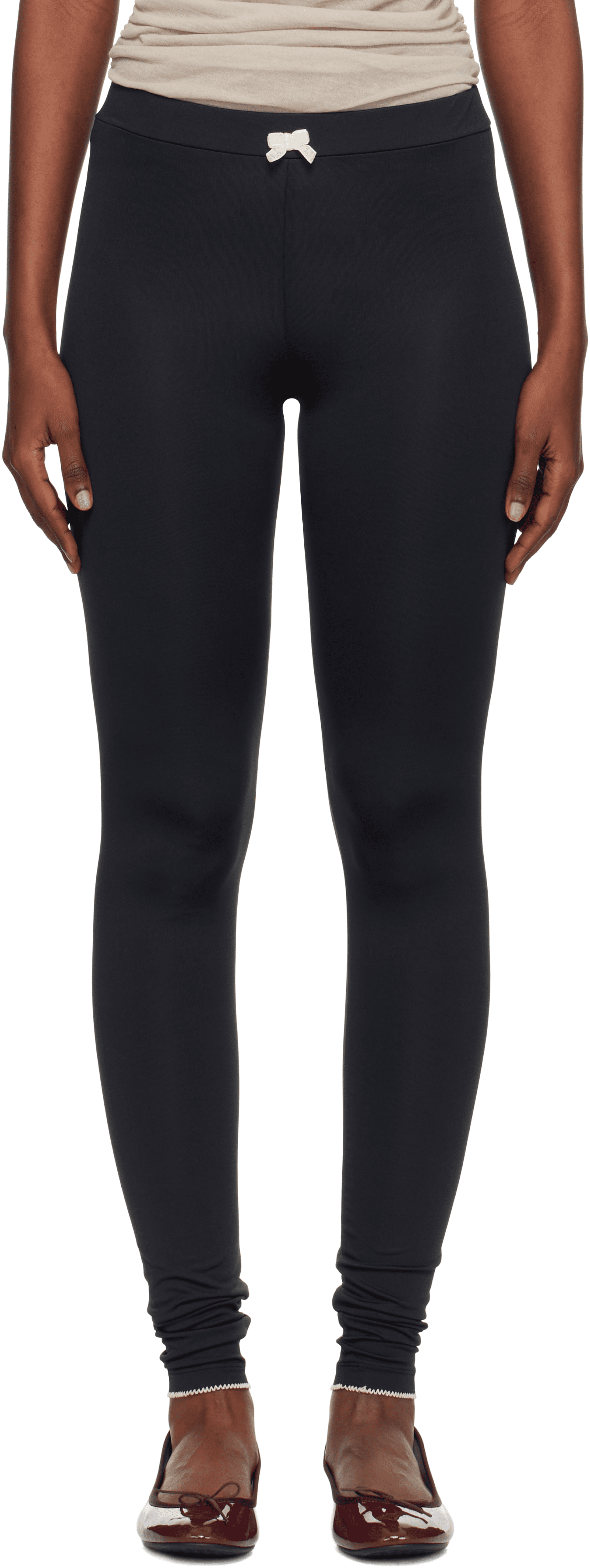 Black Jersey Leggings - Image 1
