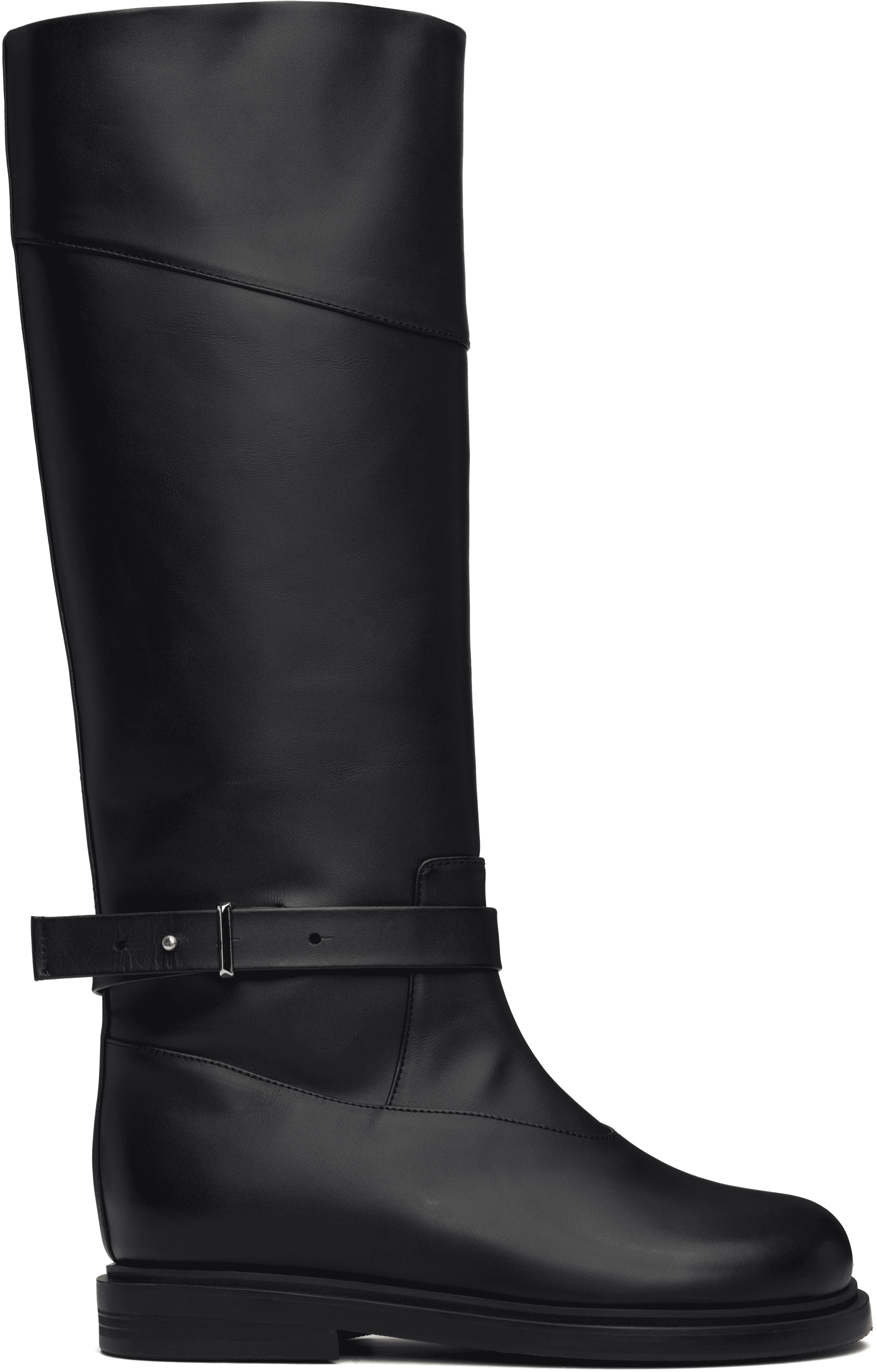 Black Belted Angt Long Tall Boots - Image 1