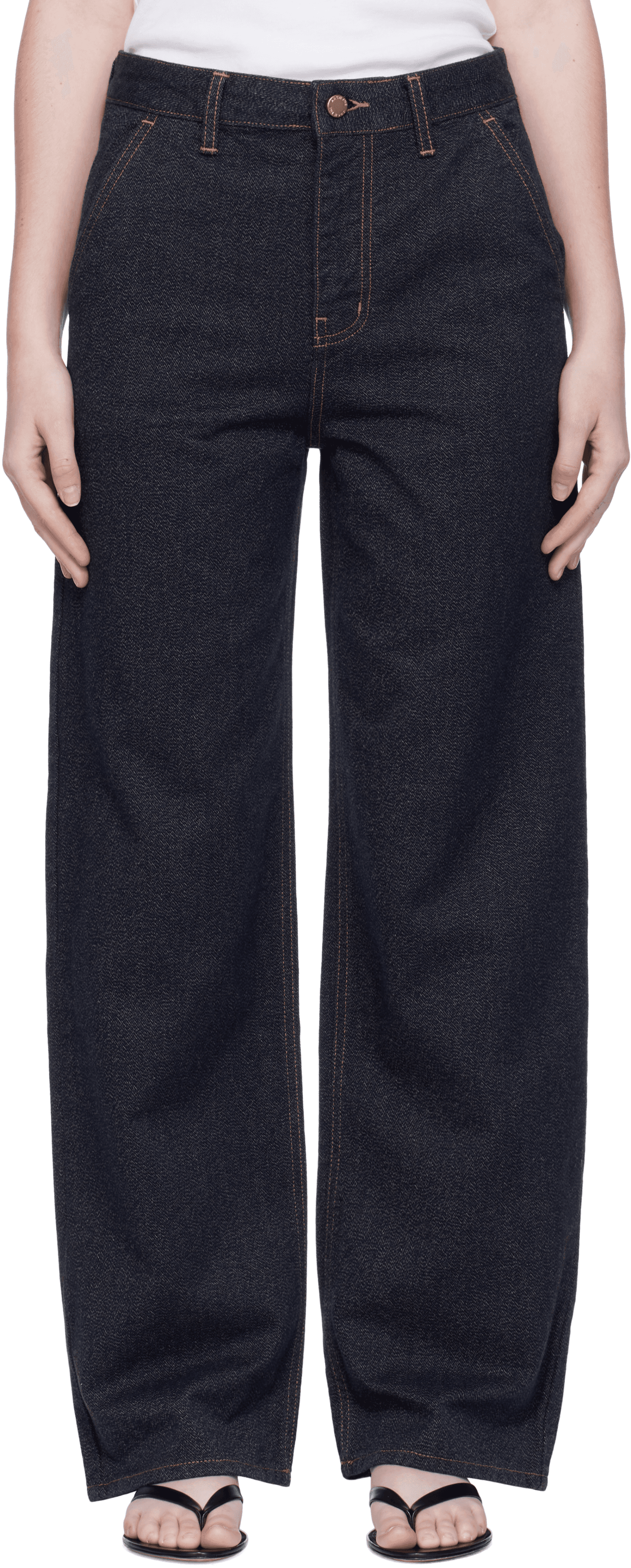Navy Point Button Jeans - Image 1