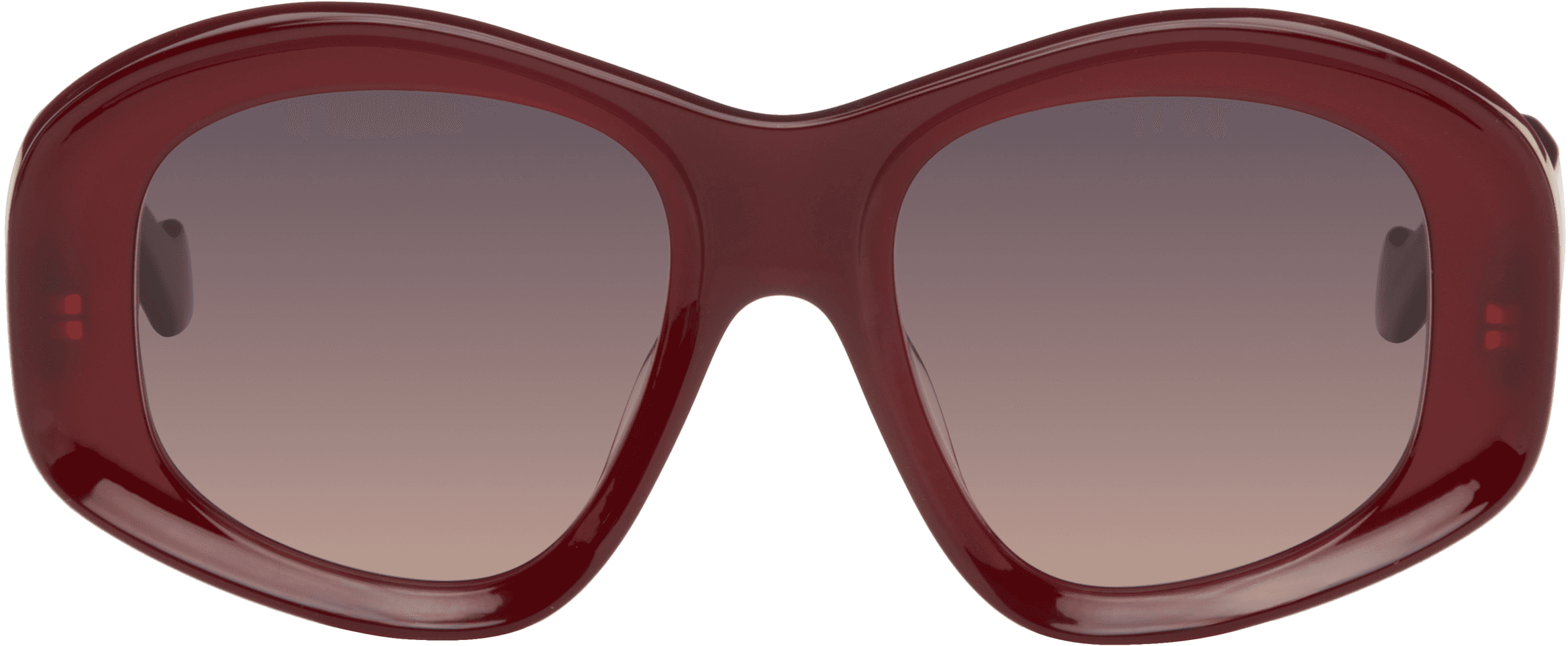 Burgundy Beveled Pentagon Sunglasses - Image 1