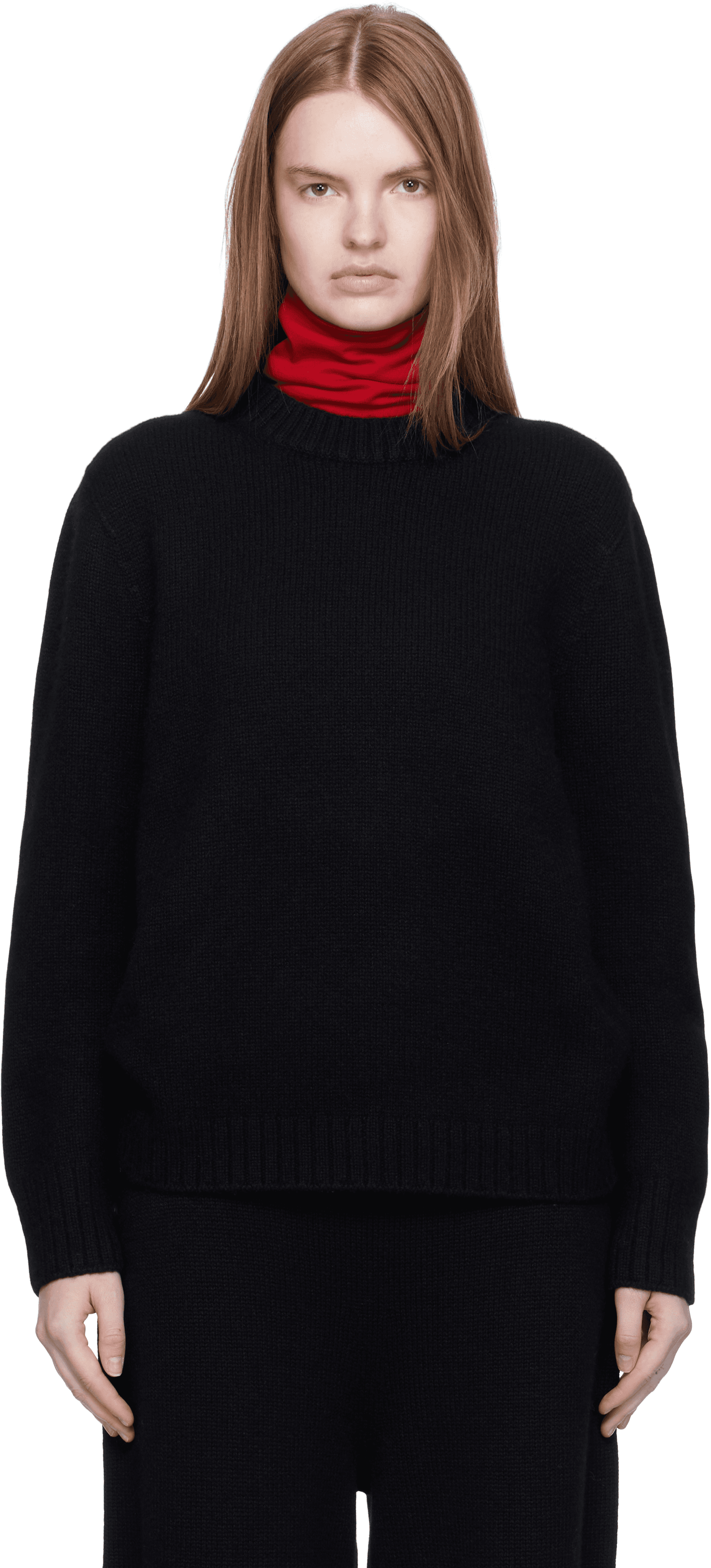 Black Over Fit Cashmere Pullover Sweater - Image 1