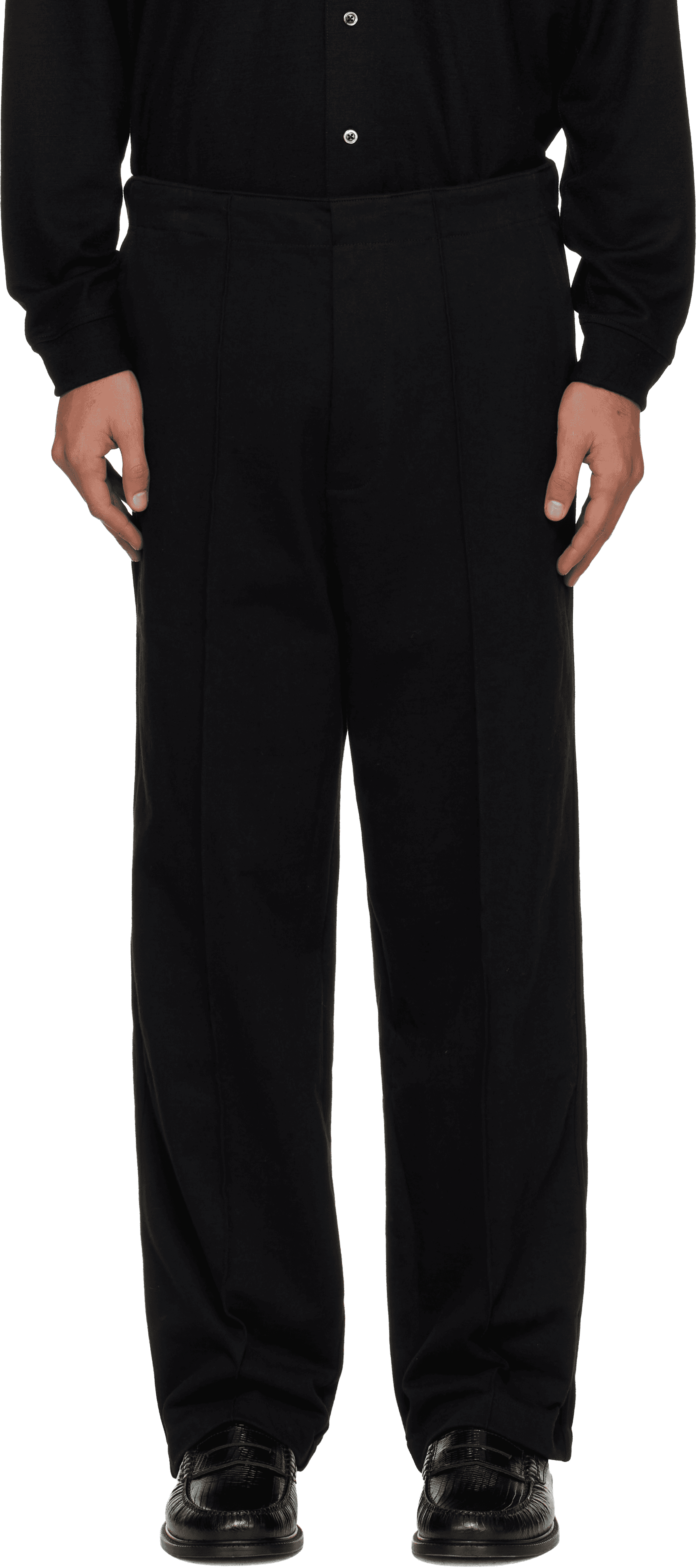 Black Jersey Band Trousers - Image 1