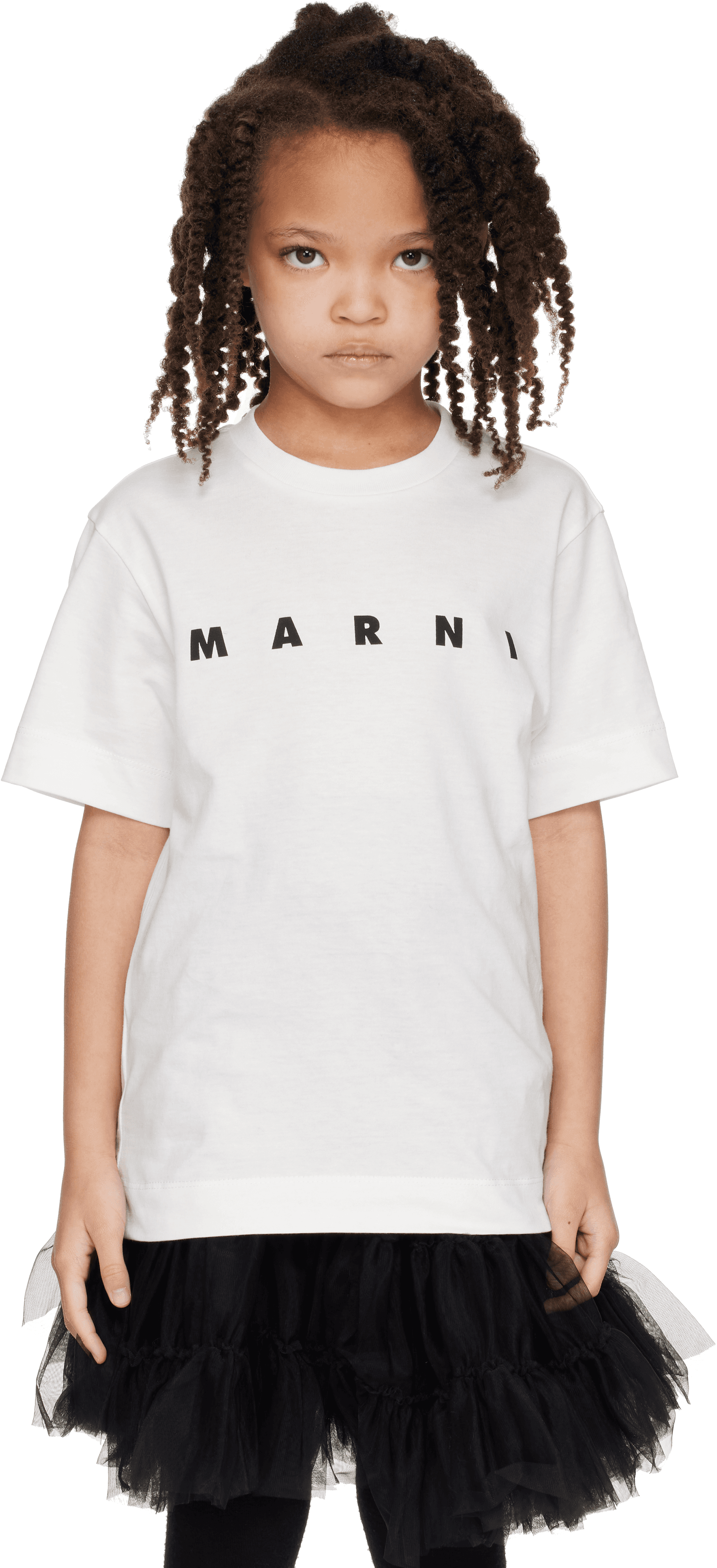 Kids White Cotton Logo T-shirt - Image 1