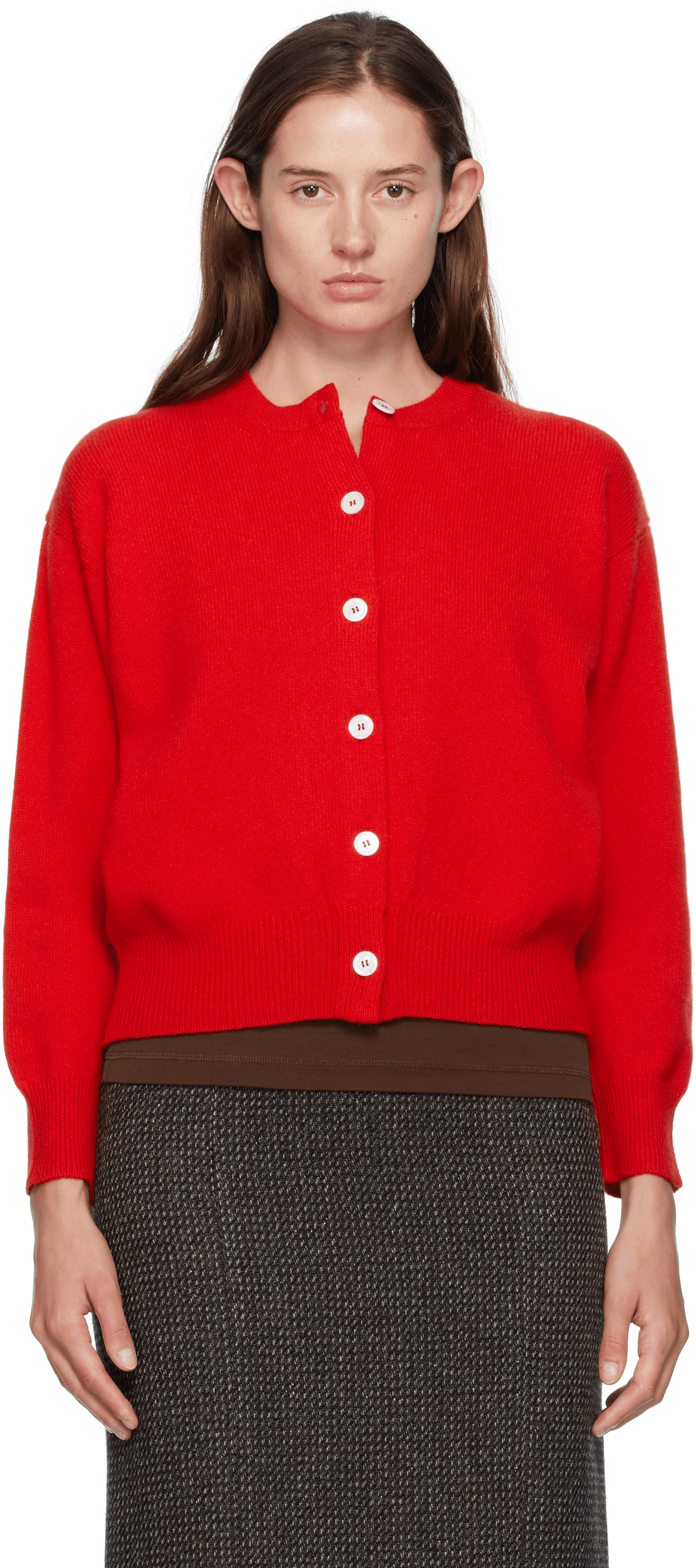 Red Ada Crewneck Cardigan - Image 1