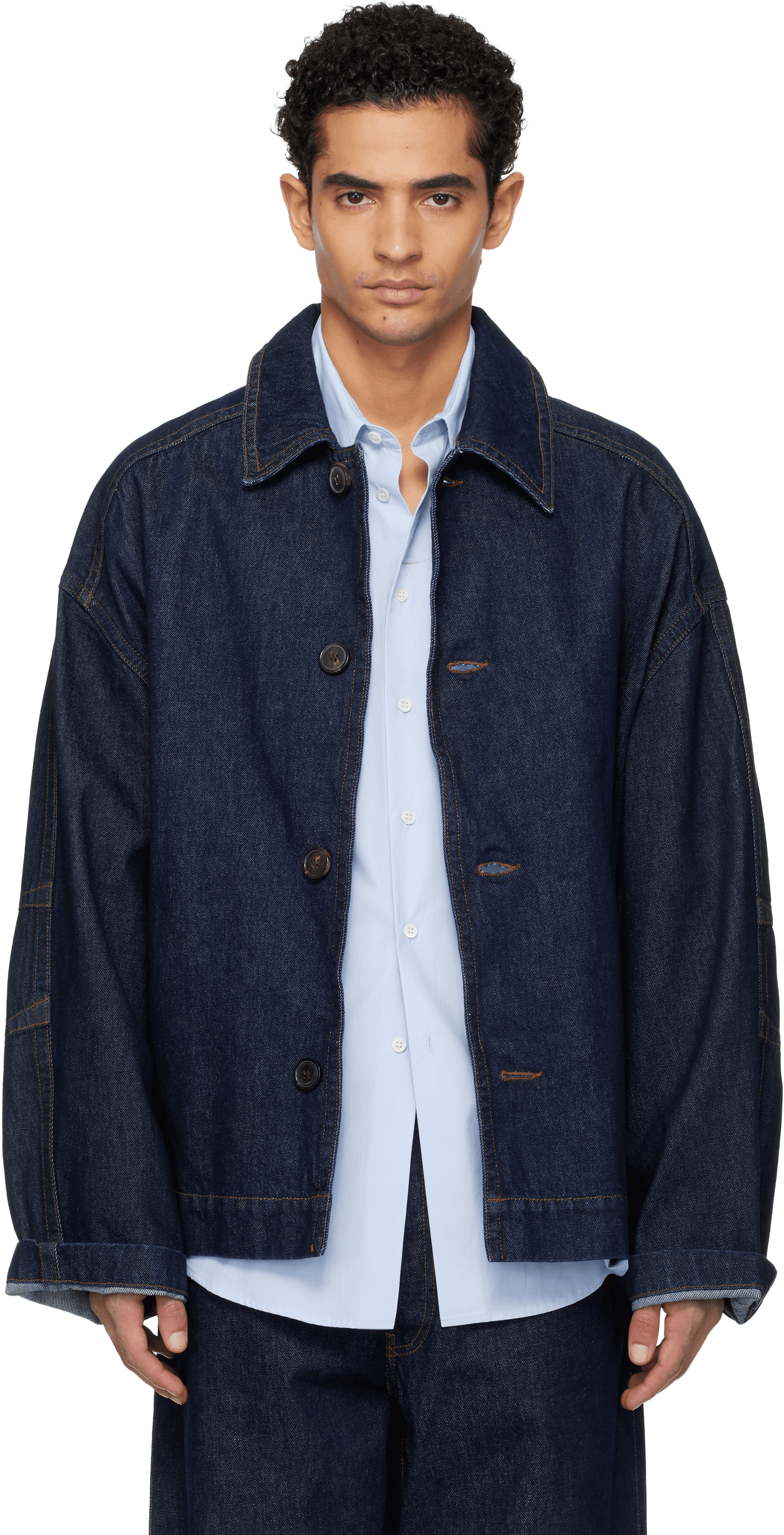 Navy Heavyweight Denim Jacket - Image 1