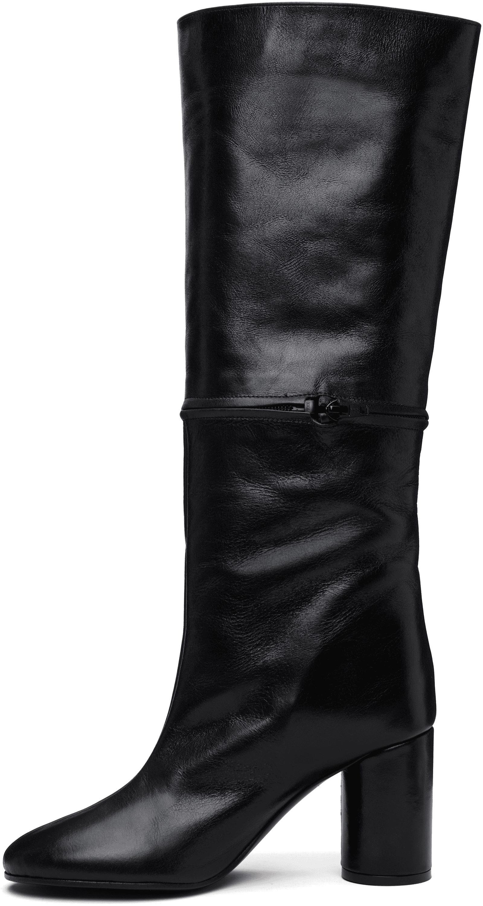 Black 2-In One Zip Round Tall Boots — Image 3