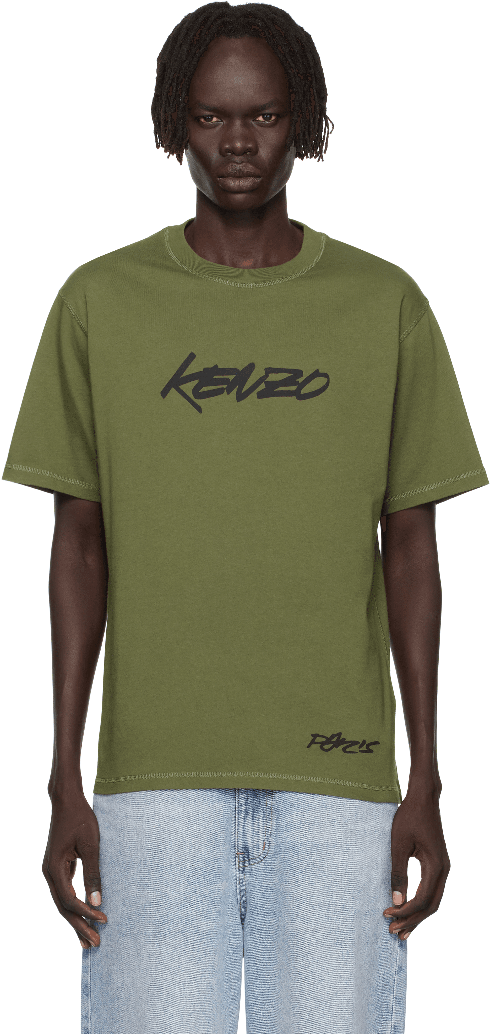 Khaki Kenzo Paris Futura 2000 Edition Cotton T-shirt - Image 1
