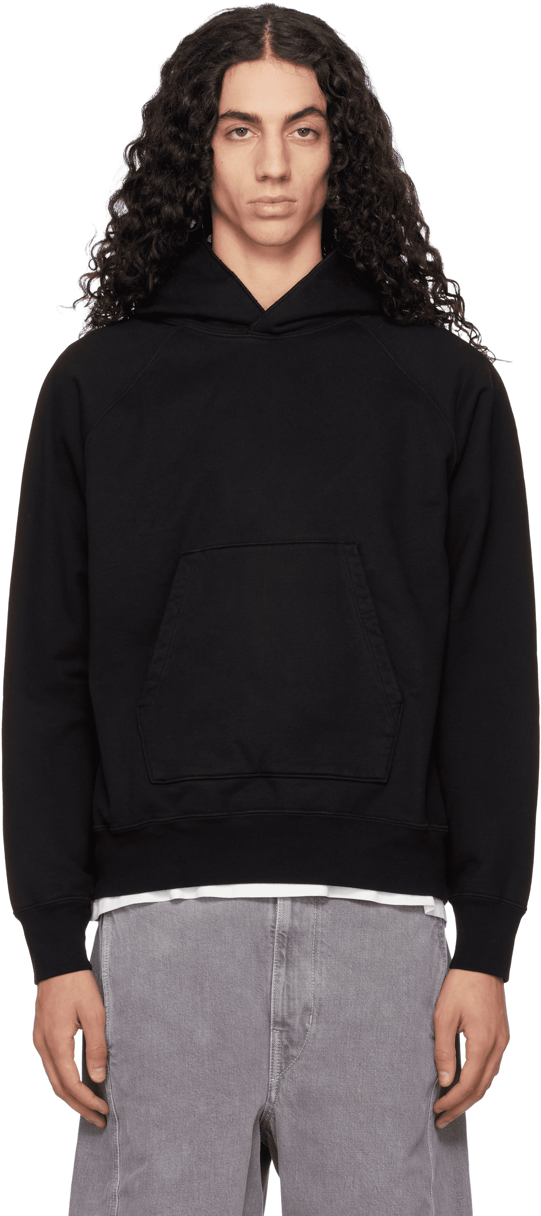 Black Super Weighted Hoodie - Image 1
