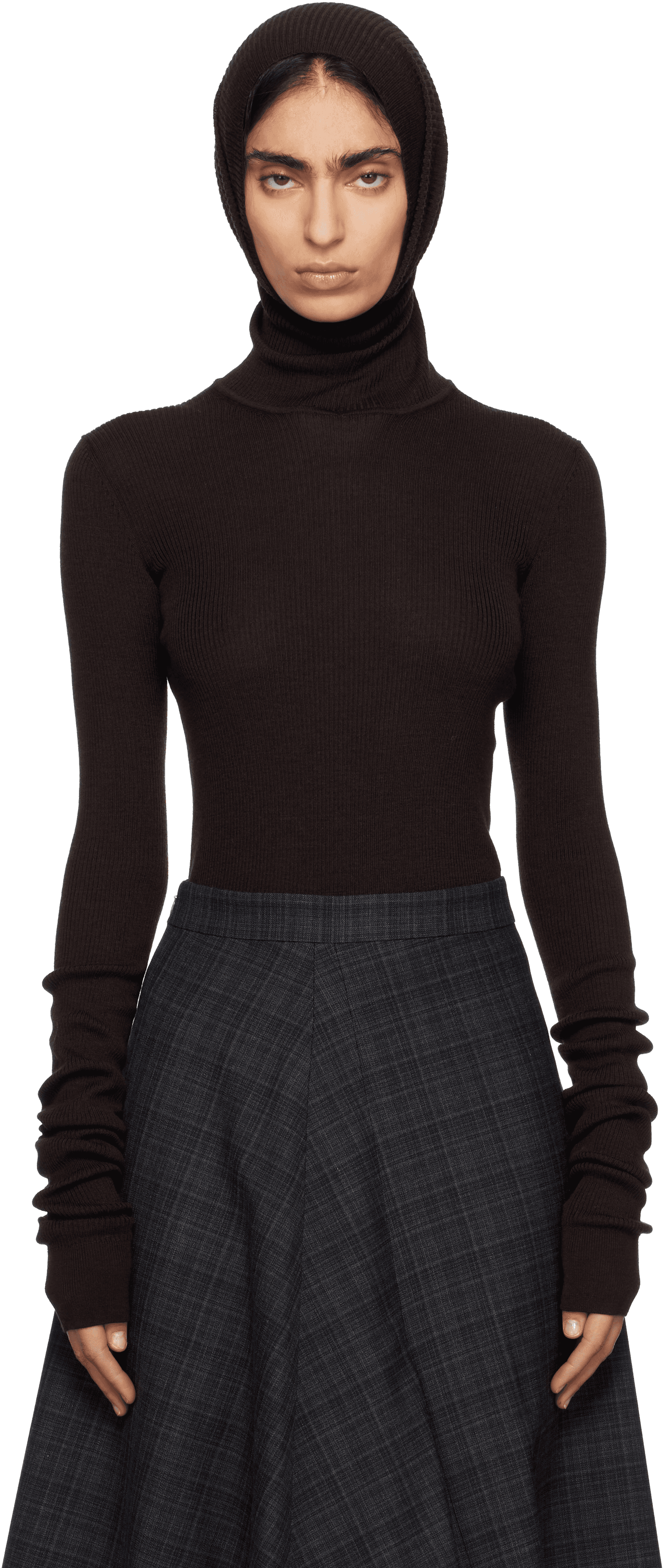 Brown Balaclava Sweater - Image 1