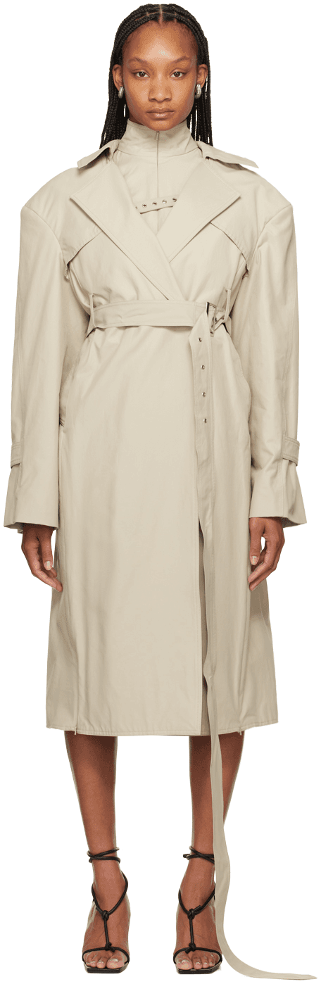 Beige Oren Trench Coat & Tank Top Set - Image 1