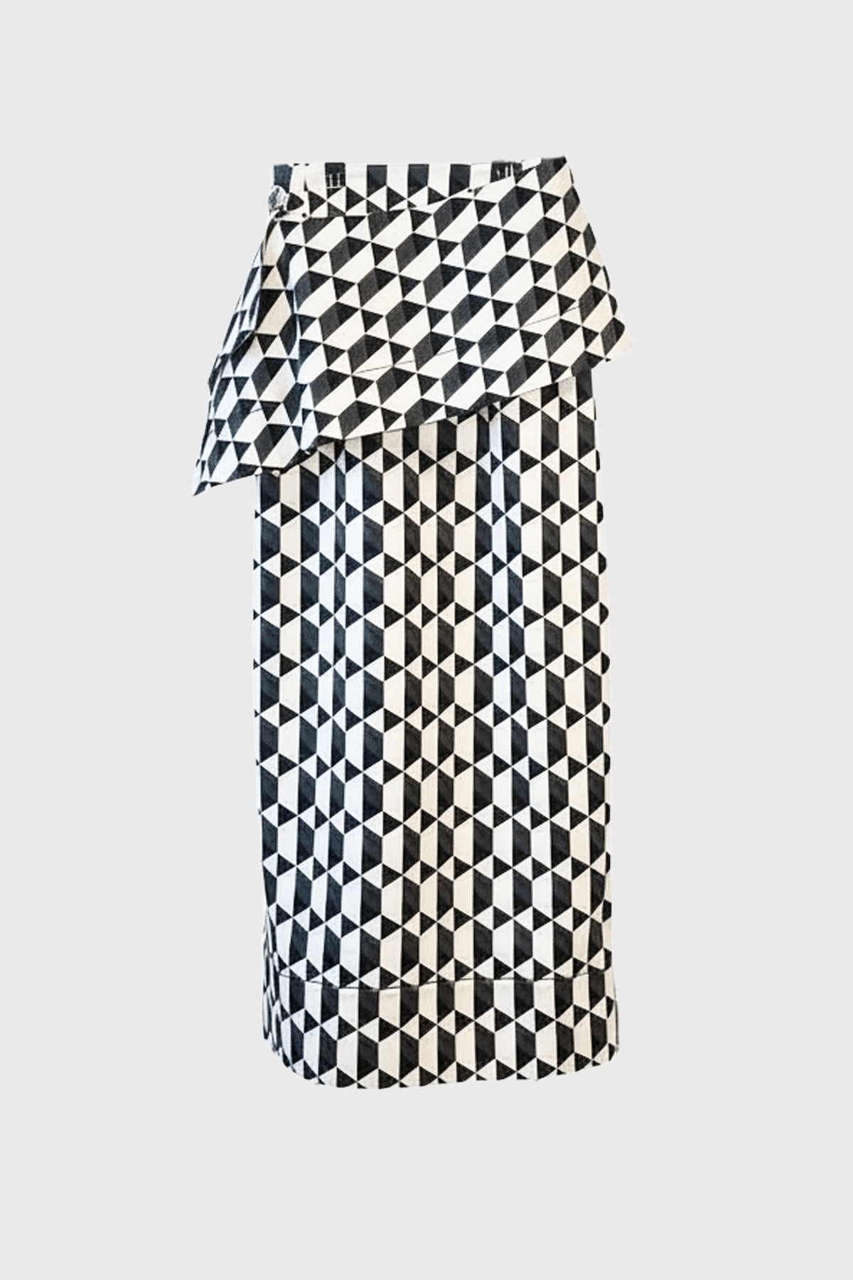 Eloise Skirt in Geometric Stretch Cotton Poplin - Image 1