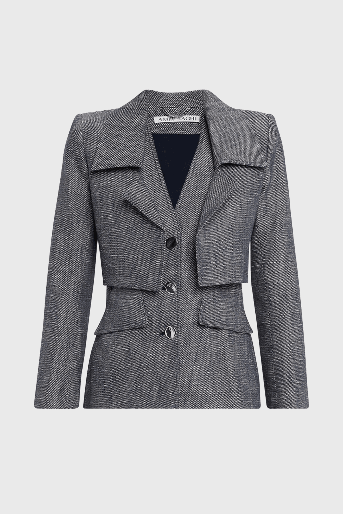 Cece Blazer in Dark Indigo Denim Twill - Image 1