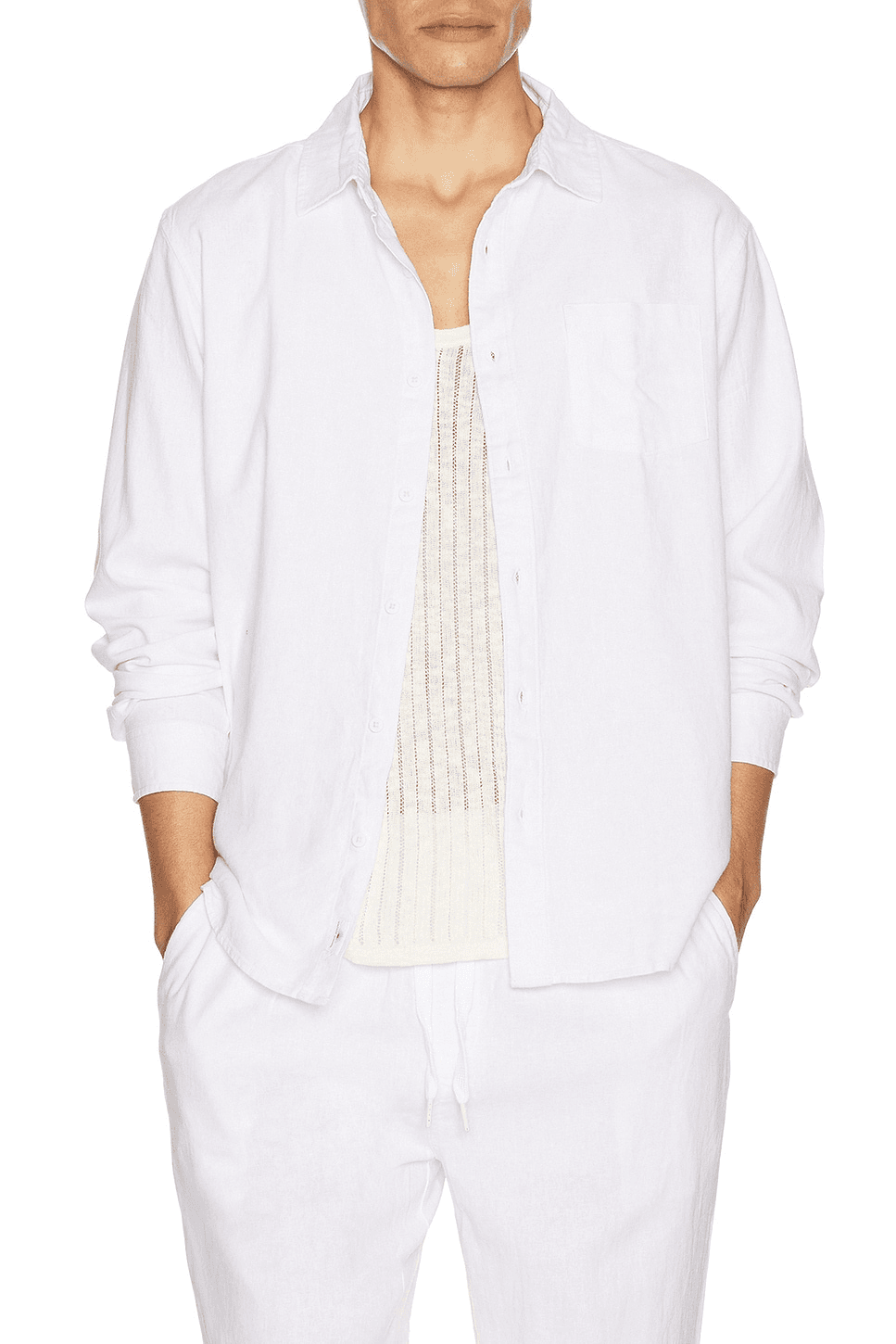 Long Sleeve Linen Button Down Shirt - Image 1