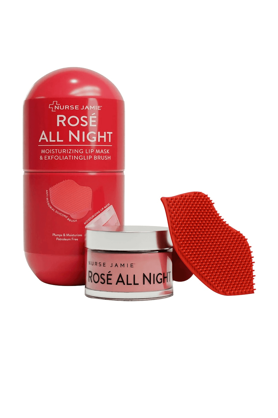 Rose All Night Lip Mask & Exfoliating Lip Brush - Image 1