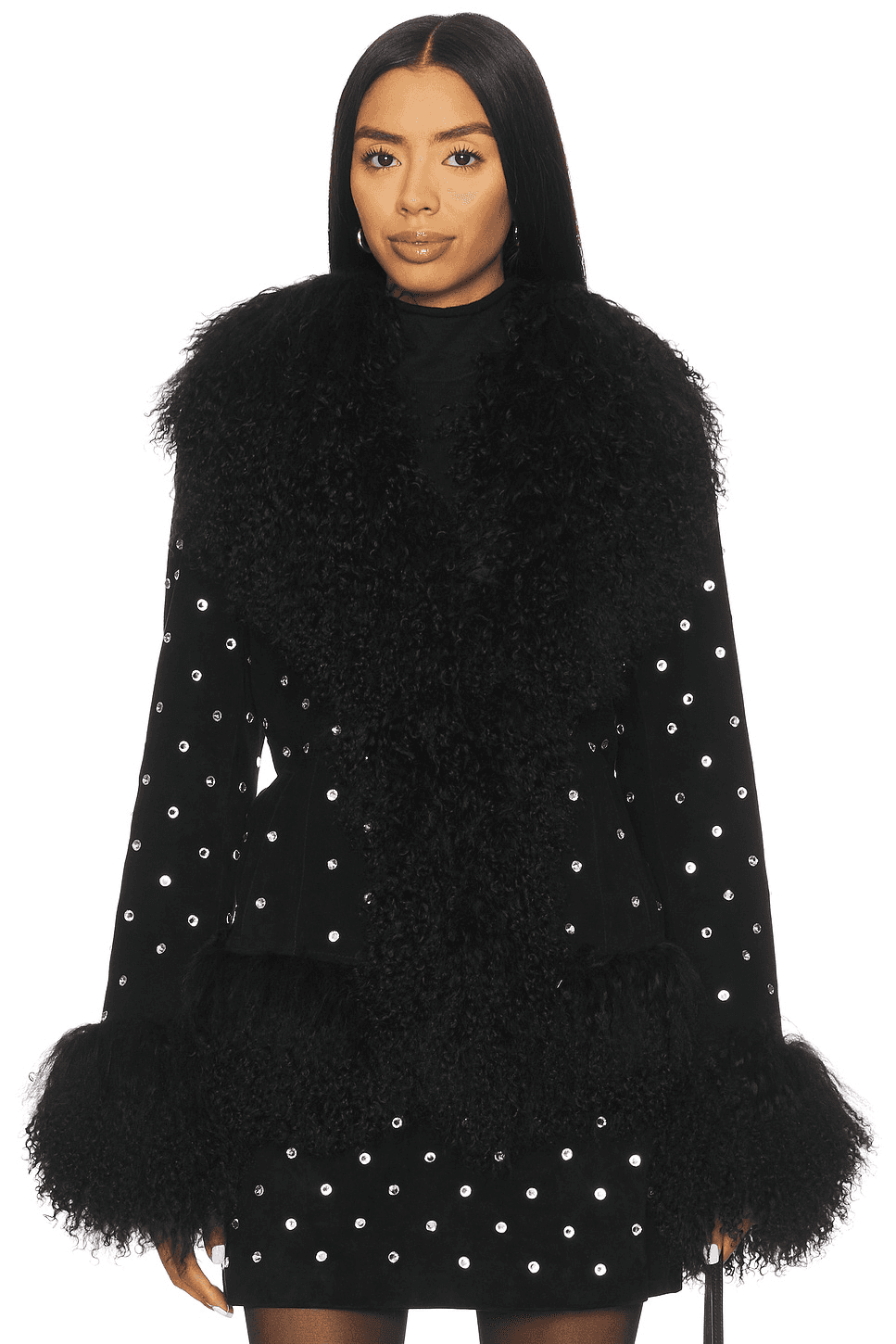 Dorothy Diamante Suede Coat - Image 1