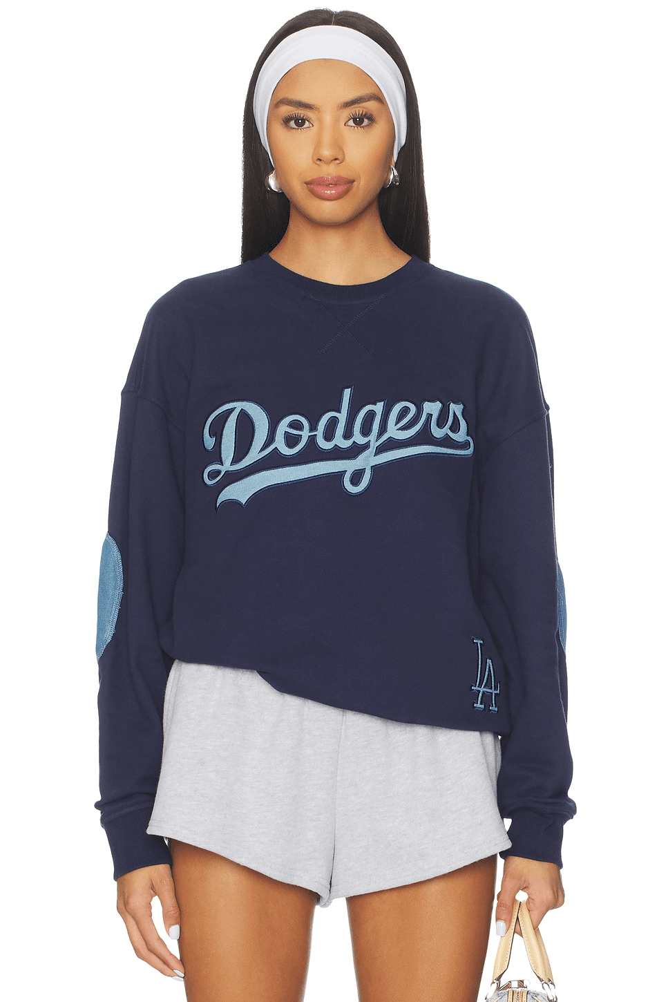x REVOLVE Dodgers Denim Logo Sweater - Image 1
