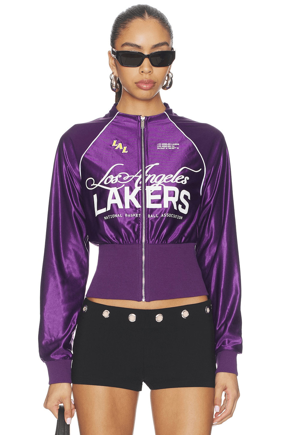 LA Lakers Cropped Track Jacket - Image 1