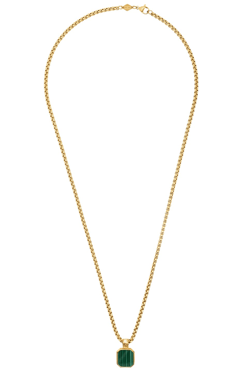 Square Malachite Pendant Necklace - Image 1