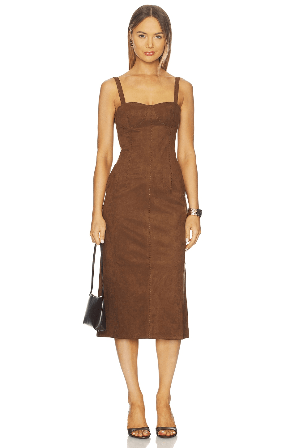 Olivia Suede Midi Dress - Image 1