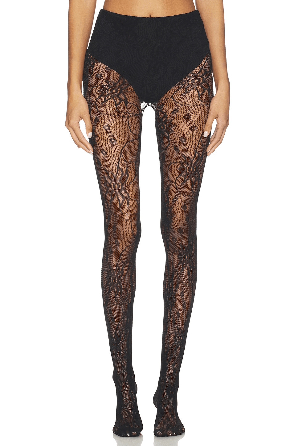 Wild Flower Lace Mesh Tights - Image 1