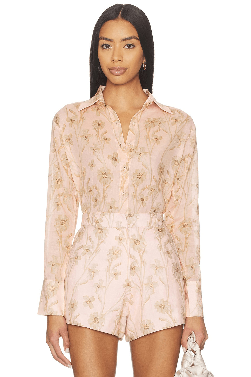 Coral Print Blouse - Image 1