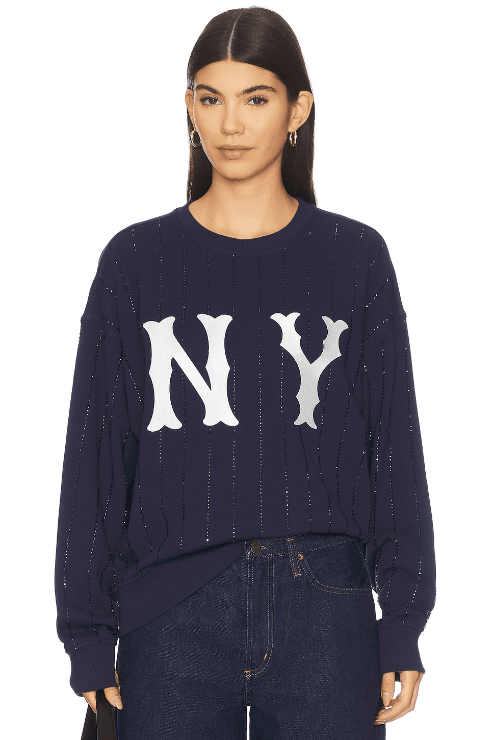 x REVOLVE Yankees Gem Pinstripe Sweatshirt - Image 1
