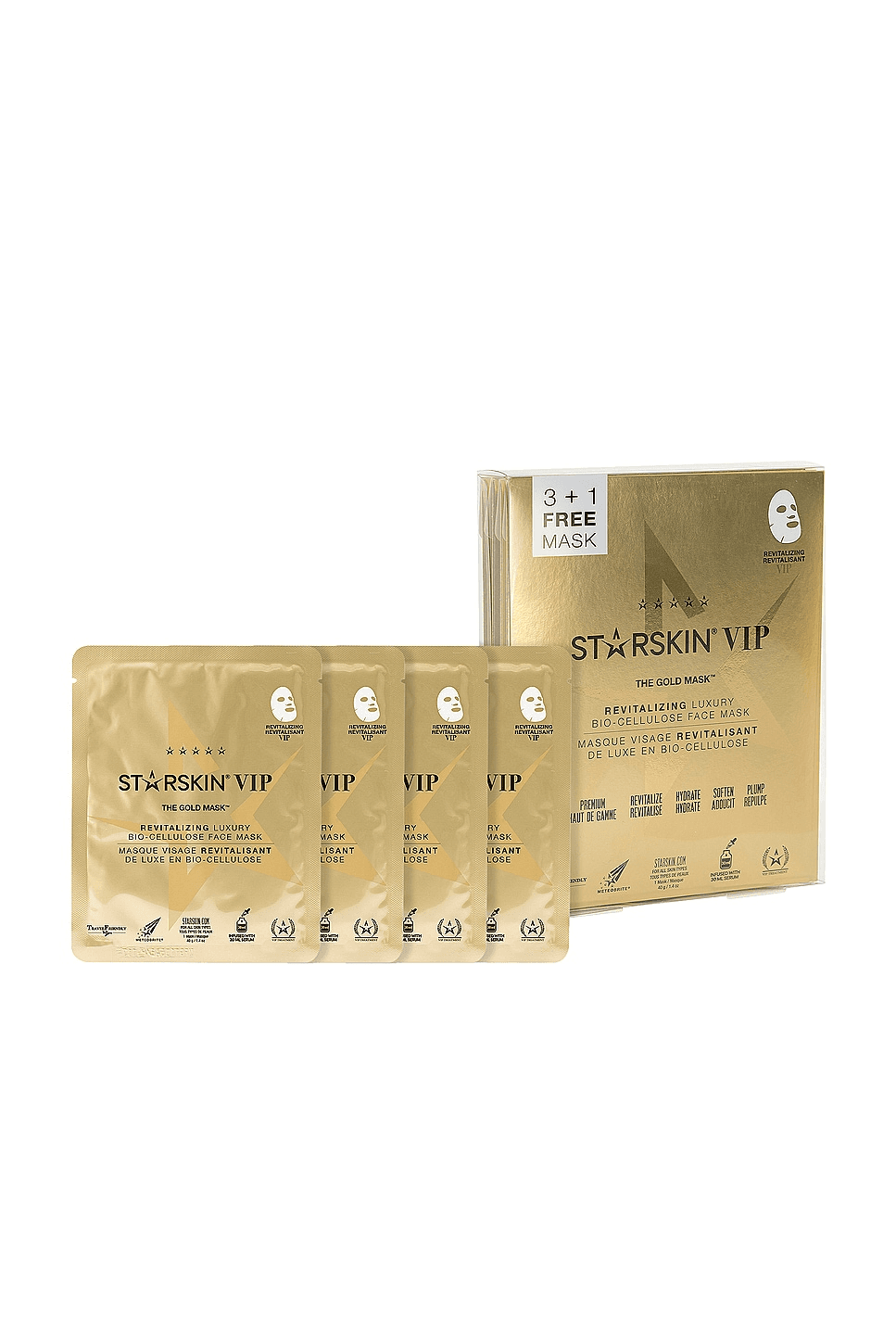 VIP The Gold Bio-Cellulose Second Skin Face Mask Value Pack - Image 1