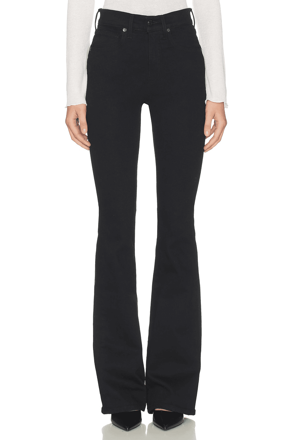 Beverly Skinny Flare Jeans in Black - Image 1