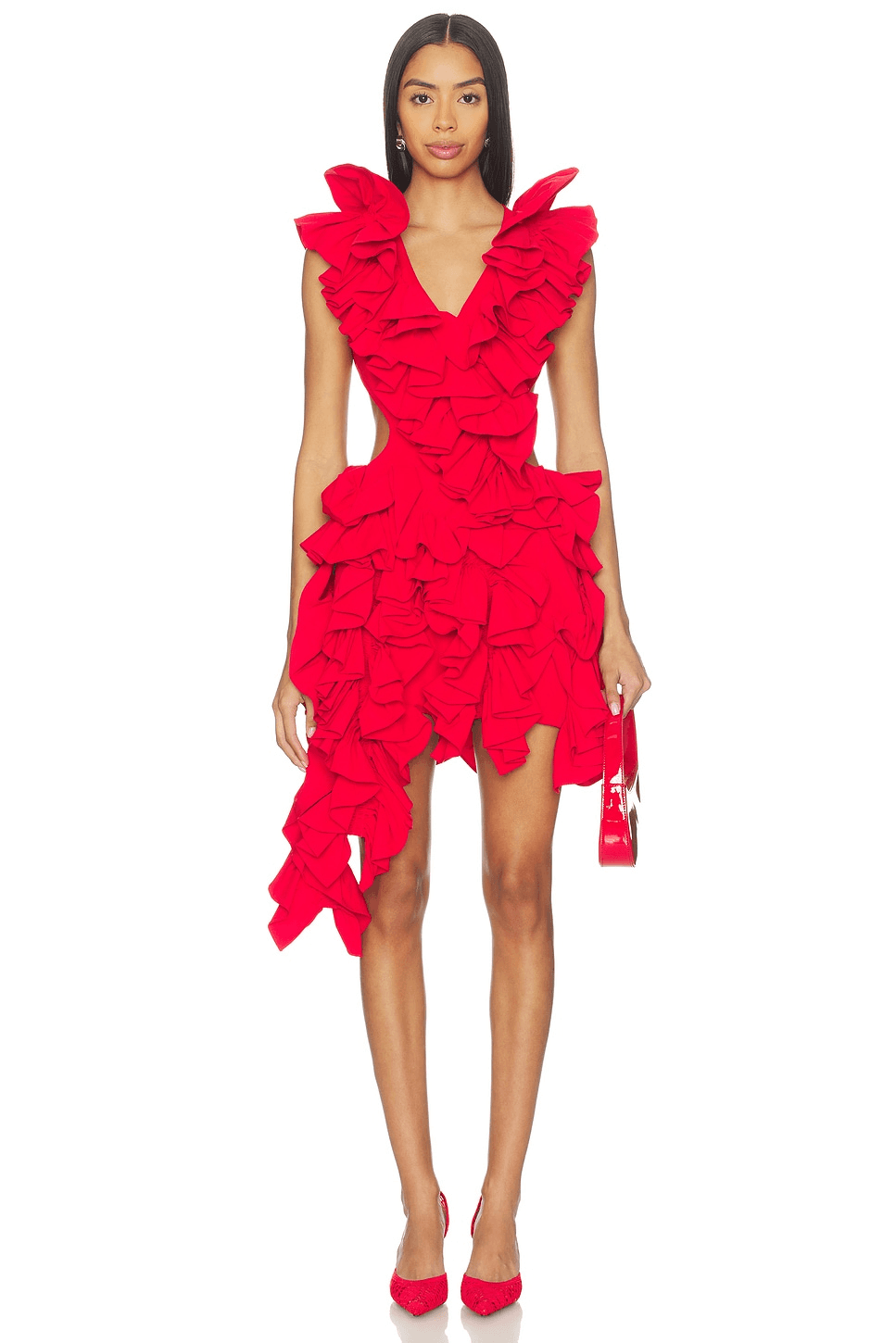 Olive Ruffle Dress - Image 1