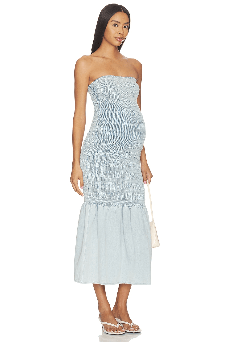 Denim Smocked Dress - Image 1