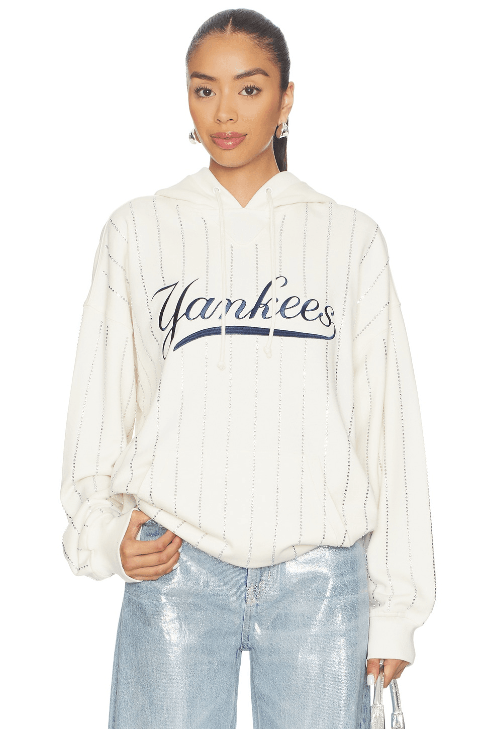 x REVOLVE Yankees Gem Pinstripe Hoodie - Image 1