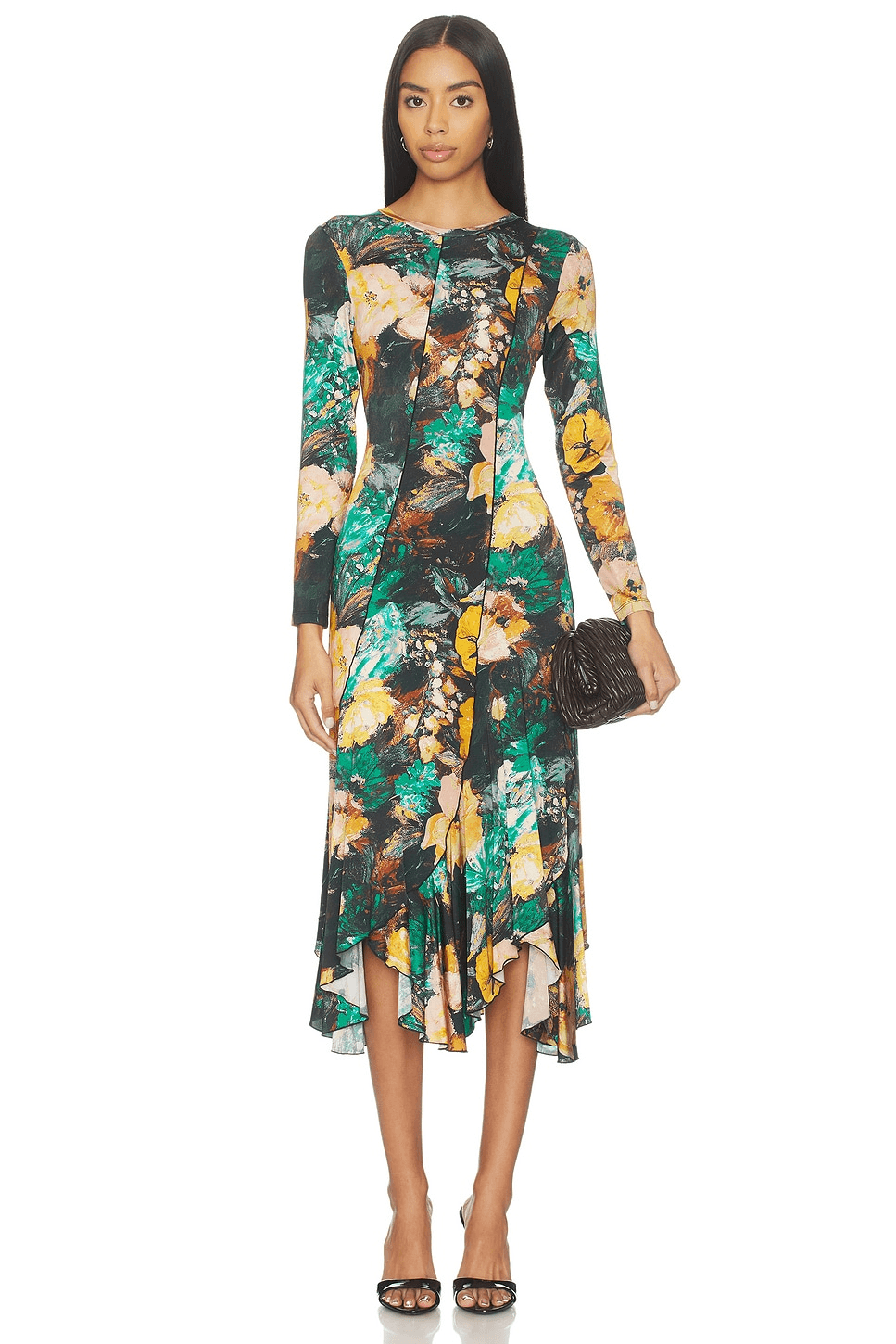 Diagonal Long Sleeve Dress - Image 1