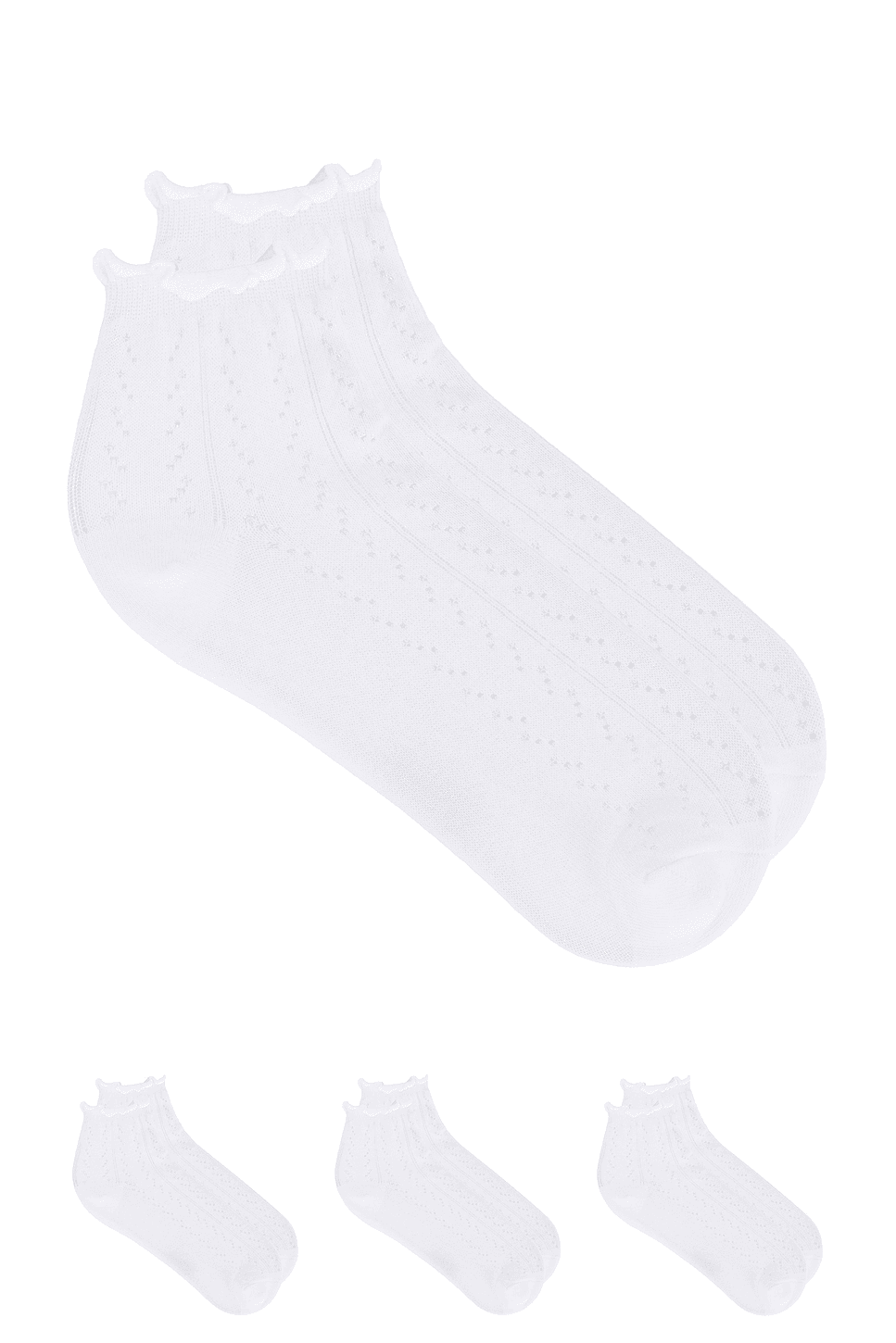3-pack Pointelle Mid Crew Socks - Image 1