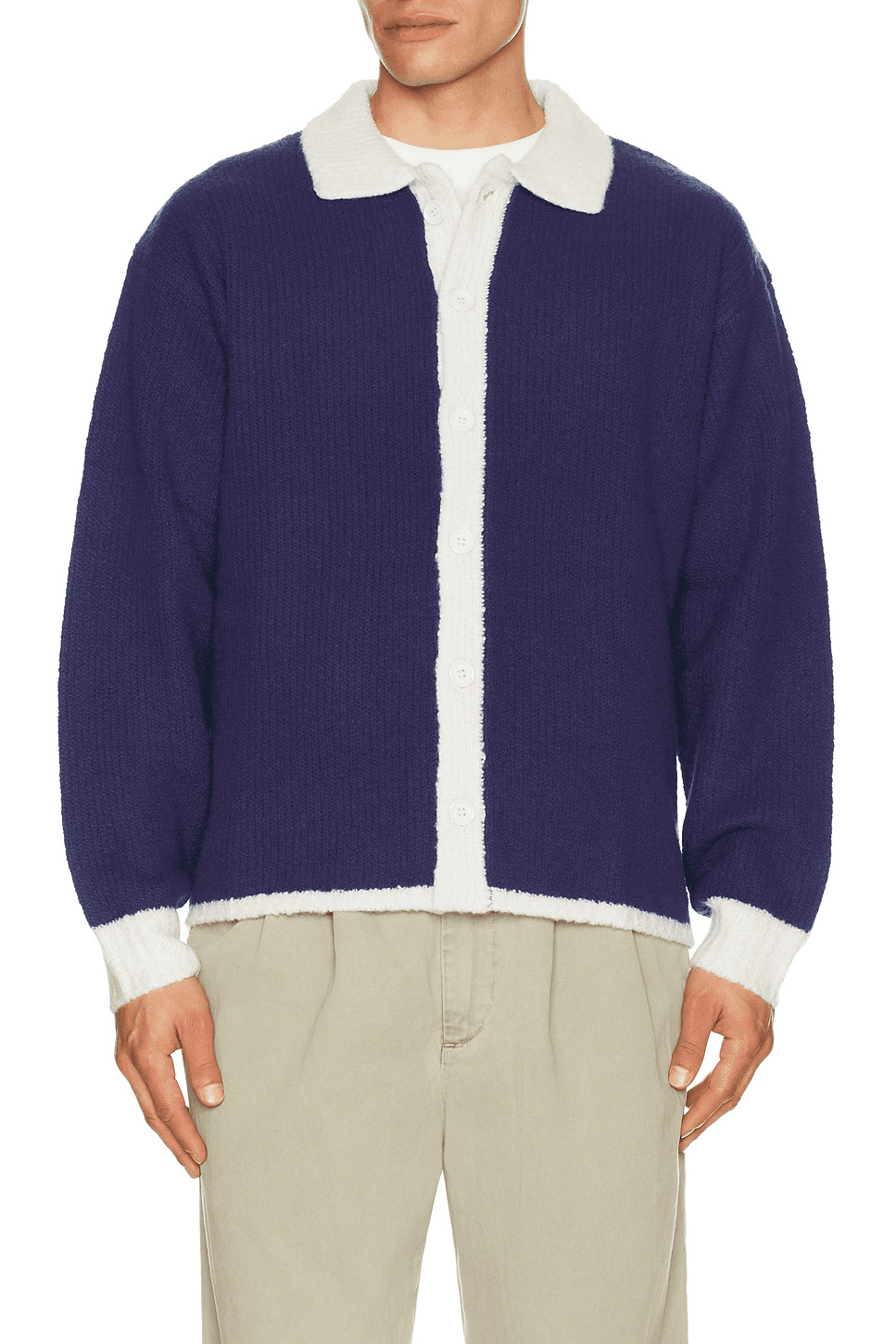 Oxford Wool Button Up Knit Shirt - Image 1