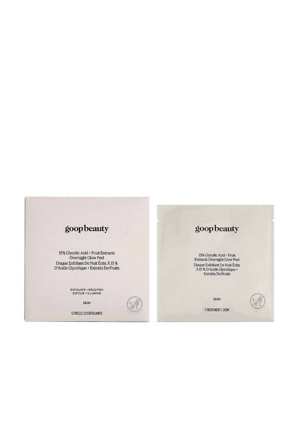 goop beautyglow 15% Glycolic Acid Overnight Glow Peel 12 Pack - Image 1