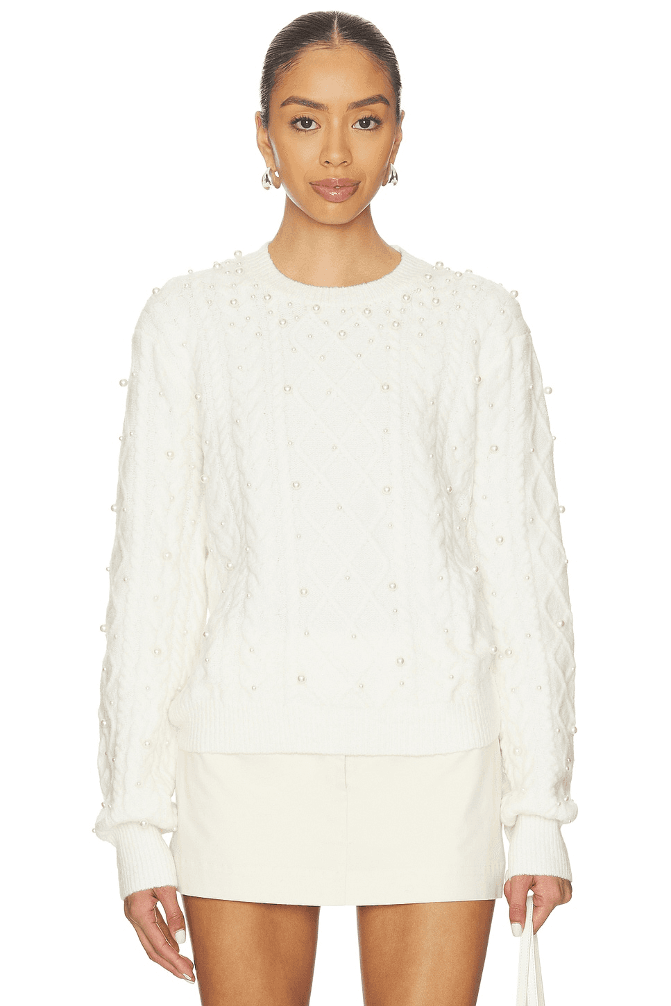 Lux Pullover in Pearl Cable - Image 1
