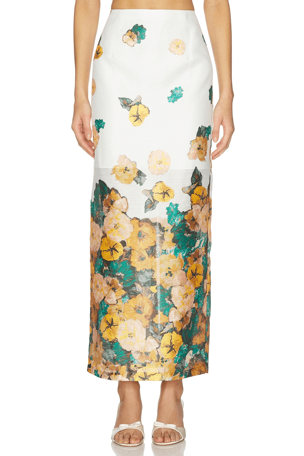 Back Slit Maxi Flat Front Pencil Skirt - Image 1