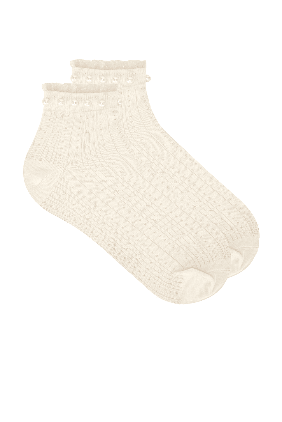 Pearl Trim Ankle Socks - Image 1
