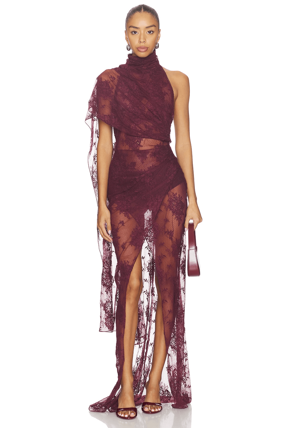 Waverly Lace Maxi Cape-effect Maxi Dress - Image 1